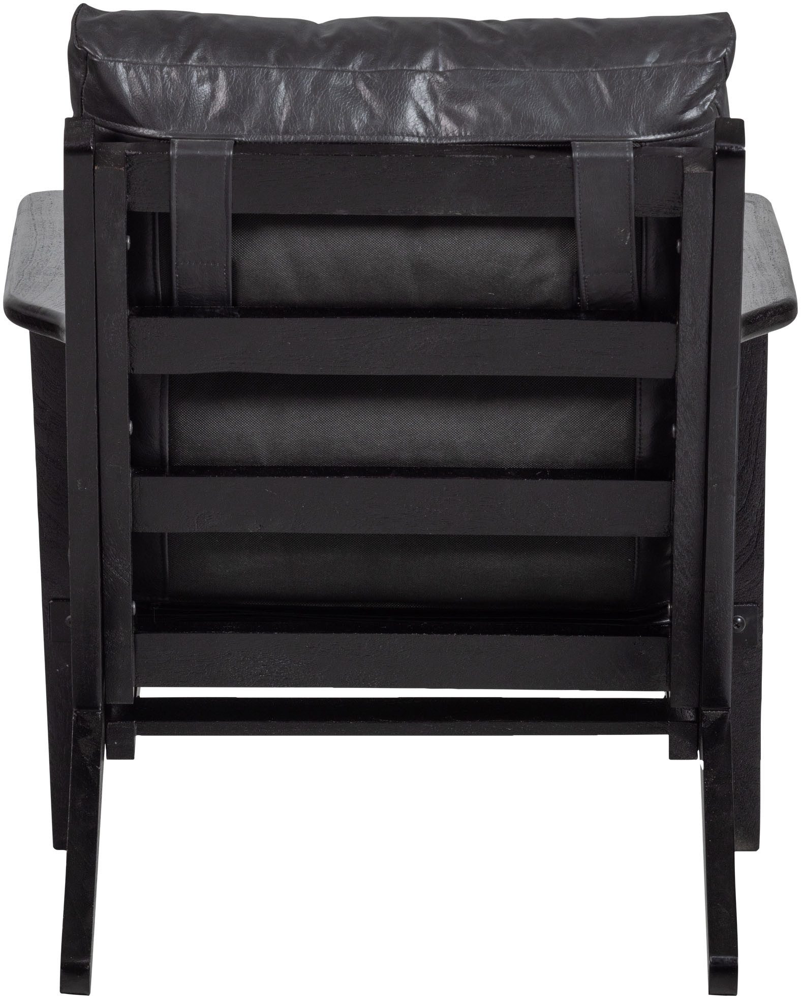 WOOOD Sessel Houston Akazienholz-Rahmen mit Bezug, H 86 x B 71 x T 71 cm, Echtem Lederbezug, Tragkraft 150 kg, imprägniertem Schutz pfleigleicht