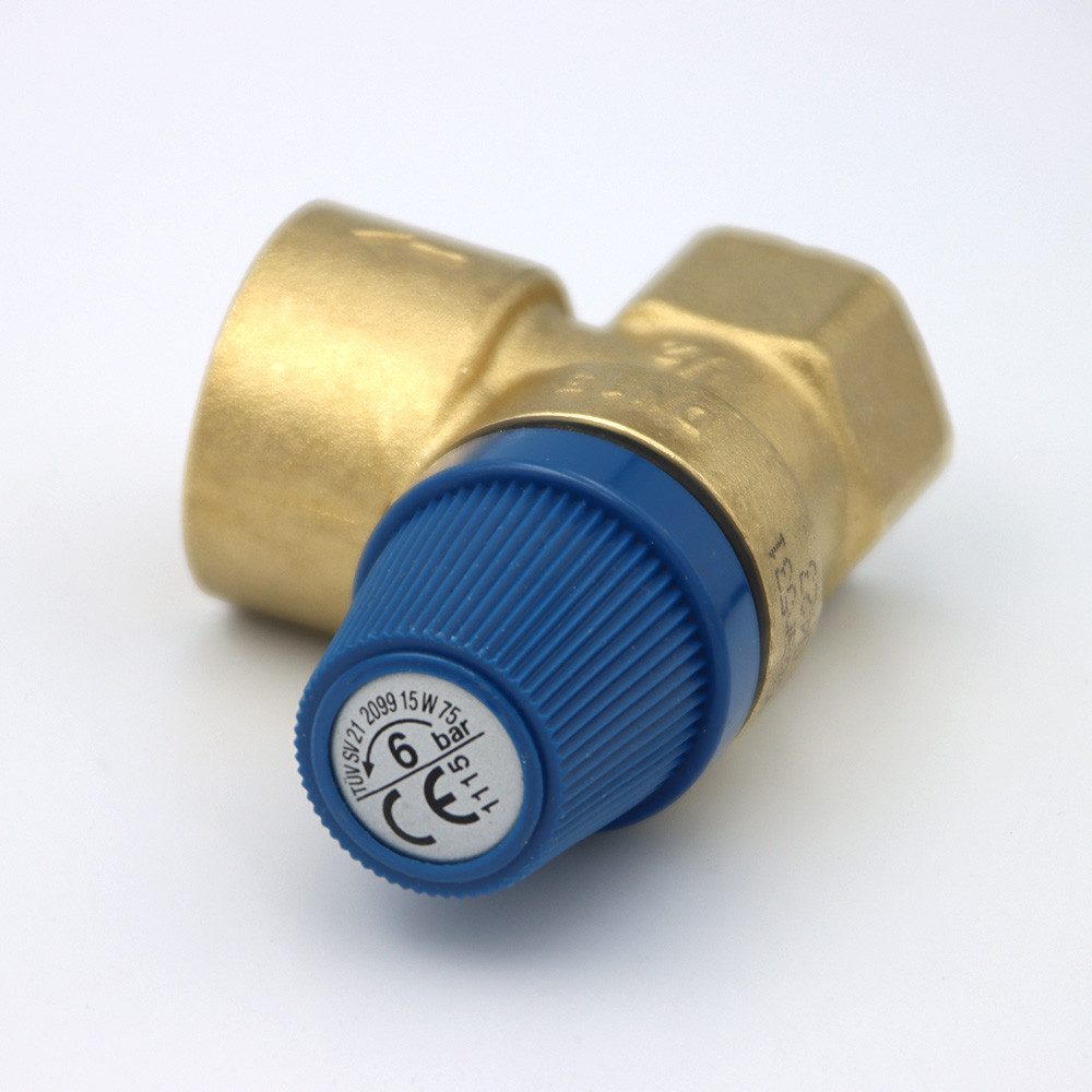 Sanicomfort Heizkörper Sicherheitsventil 21,3x26,9mm (1/2"x3/4) mit Sattel 6 Bar