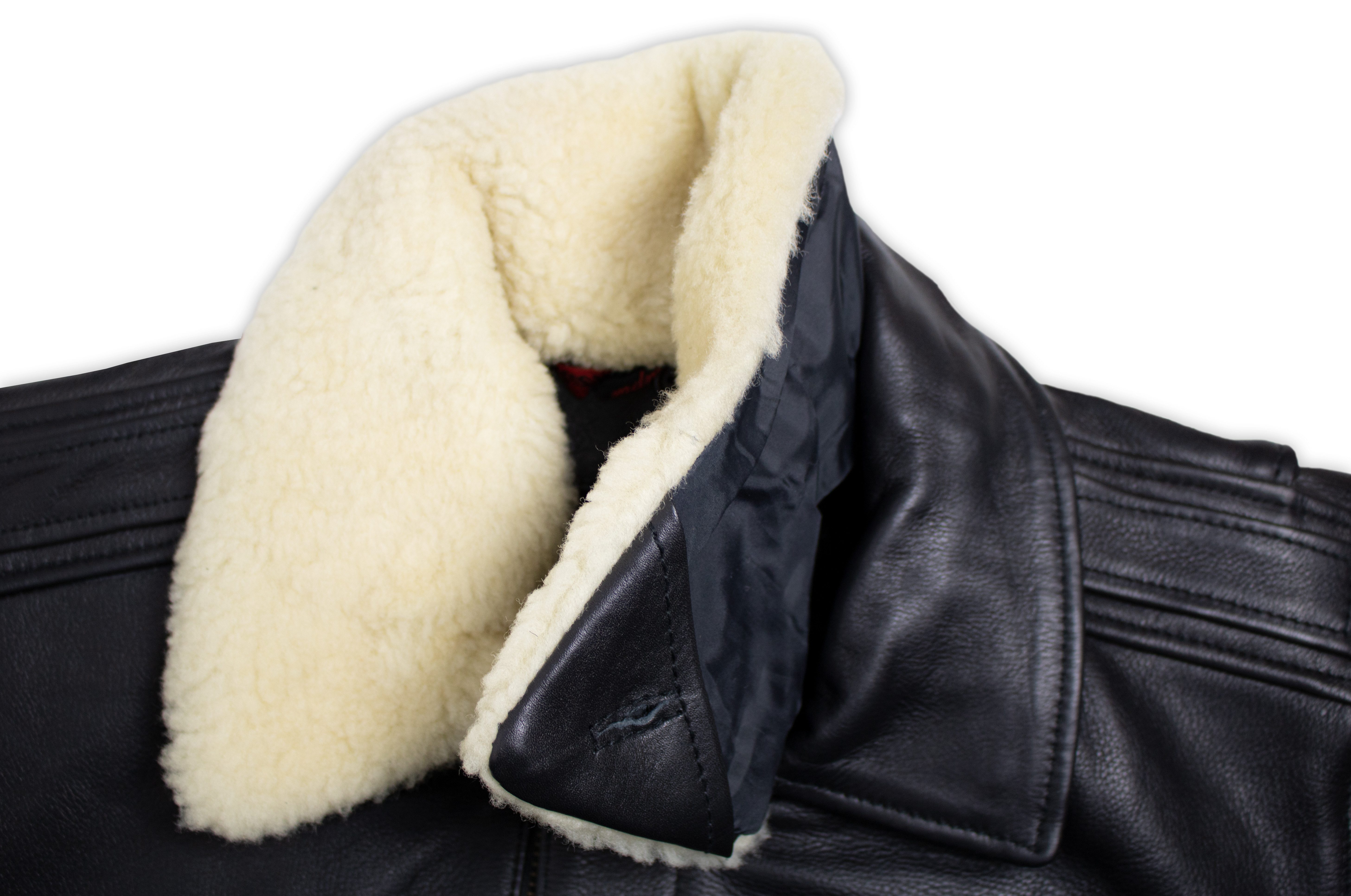 MDM Lederjacke Herren Lederjacke Fliegerjacke echtes Leder schwarz (Flieger Motorrad Lederjacke, Bomber Leder Jacke) mit herausnehmbaren Protektoren, Echtes Fell am Kragen
