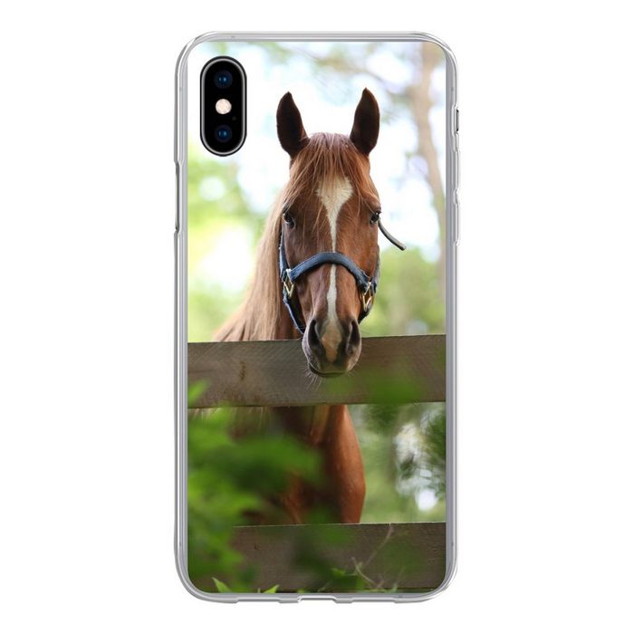MuchoWow Handyhülle Pferd - Natur - Zaun Handyhülle Apple iPhone Xs Smartphone-Bumper Print Handy