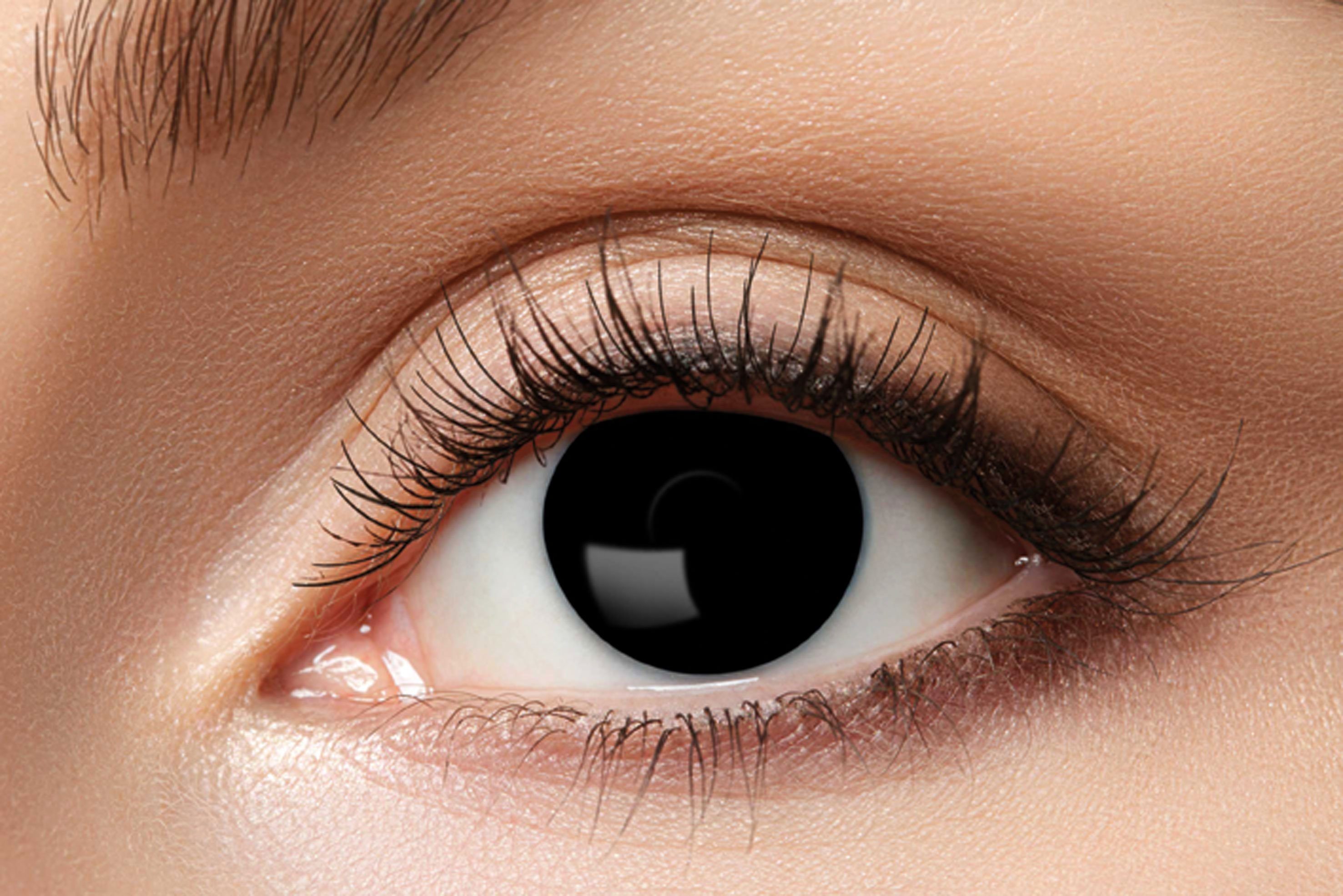 Farblinsen Blind Black Kontaktlinsen. Schwarze Farblinsen.