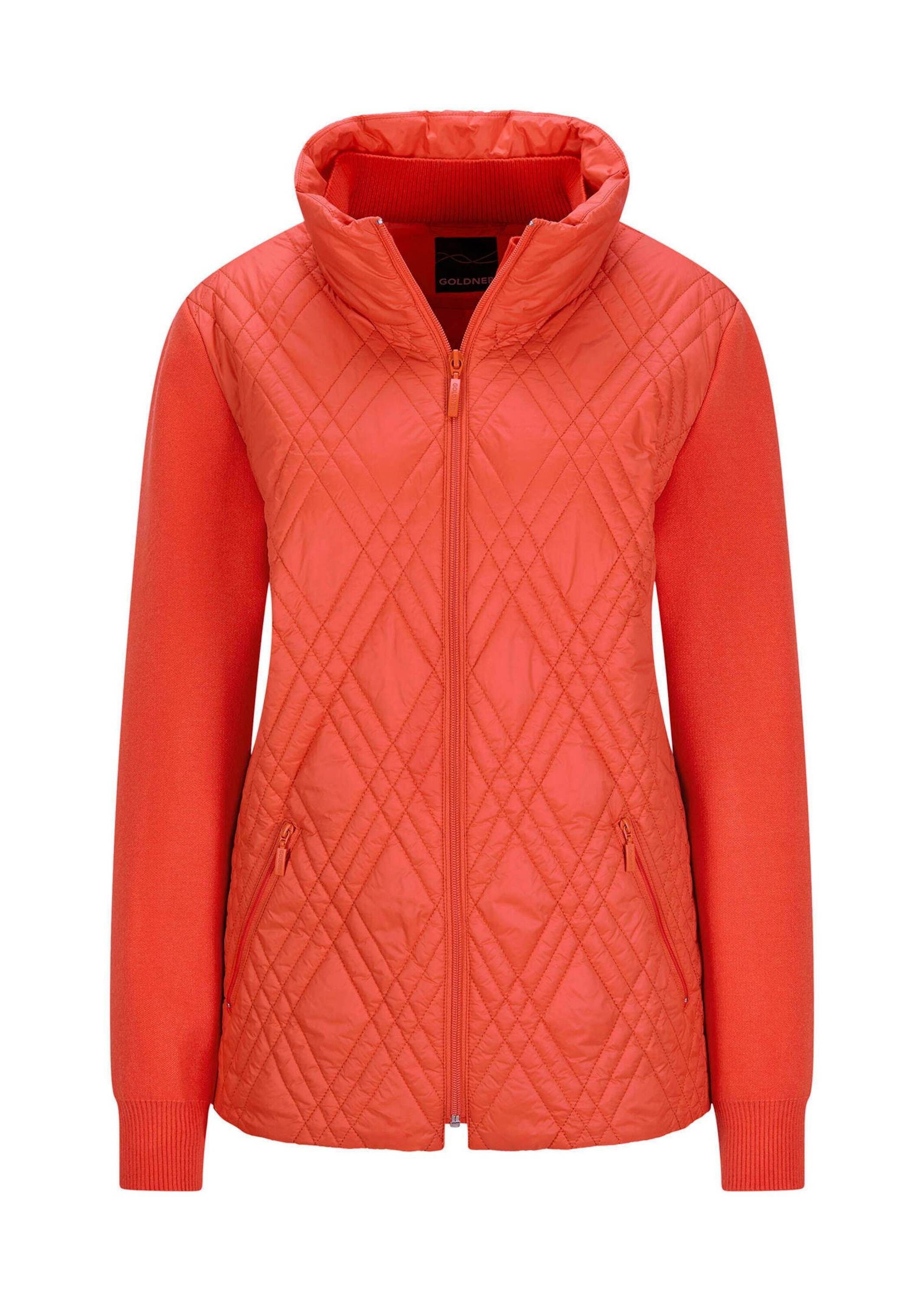Outdoorjacke Kurzgröße: Lässige Jacke mit Strick und Stepp