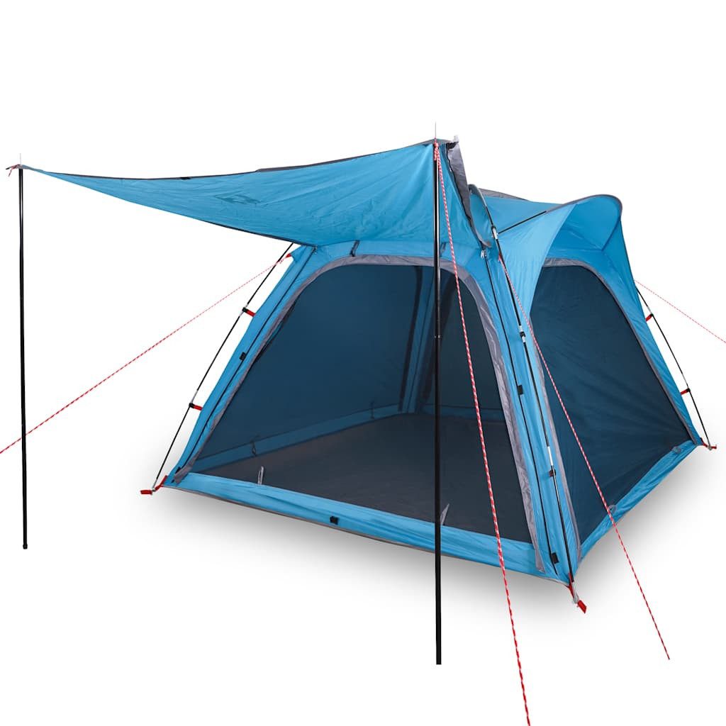 Kuppelzelt Campingzelt 4 Personen Blau Quick Release Wasserfest