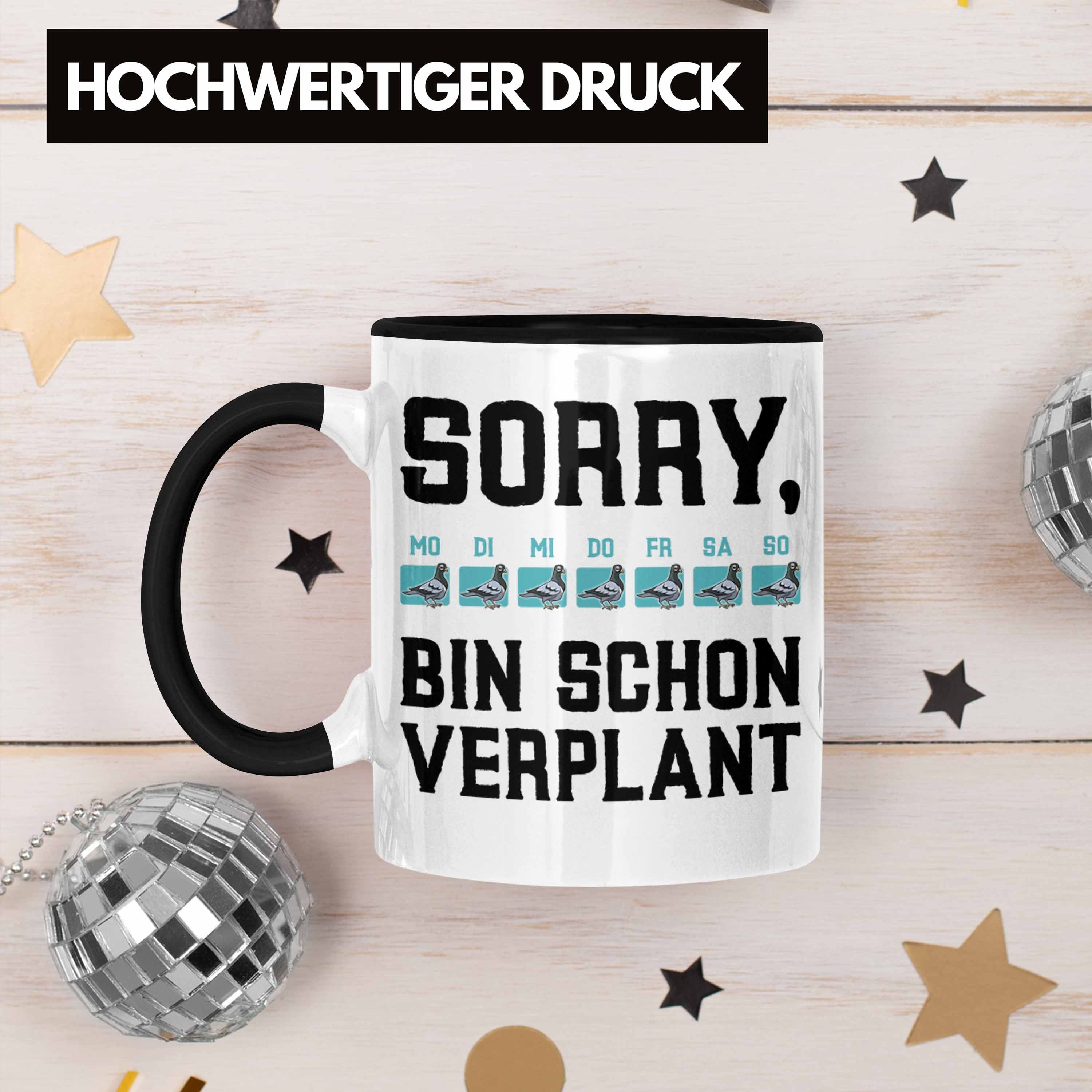 mit Trendation Tasse - Schwarz Geschenk Geschenkidee Taubenbesitzer Spruch Taubenzüchter Trendation Tasse Taubenliebhaber