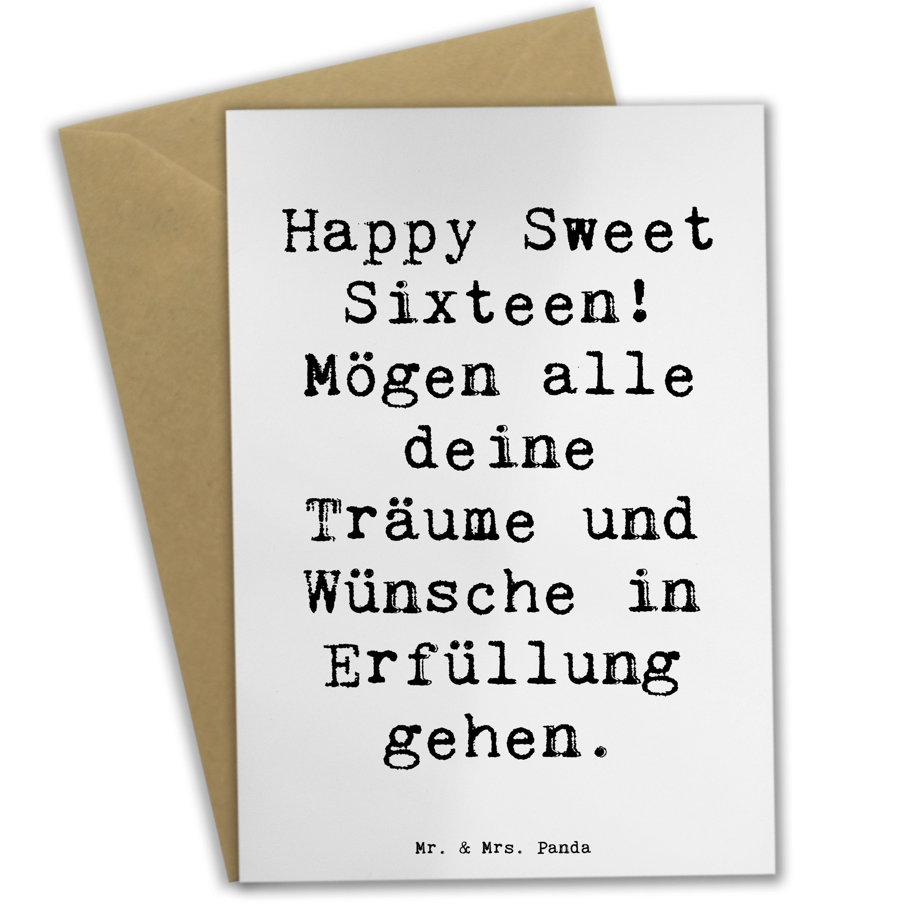 Grußkarte Spruch 16. Geburtstag - Weiß - Geschenk, Freude, handgefertigte Gesch