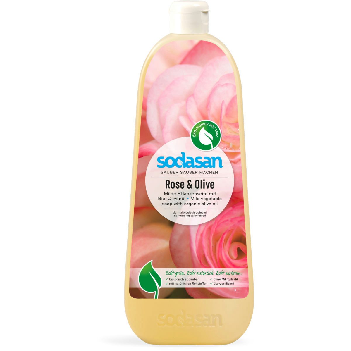 Sodasan Flüssigseife SODASAN Flüssigseife Rose u. Olive 1 Liter