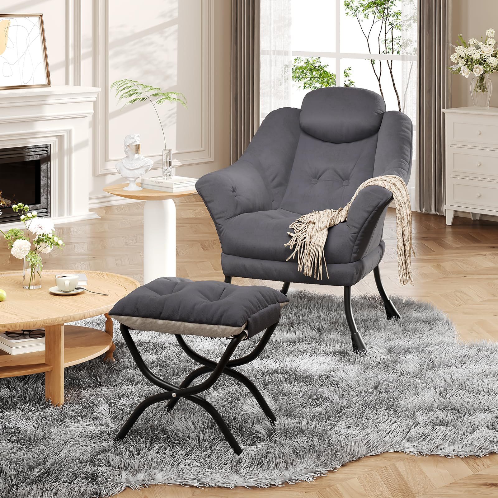 GarveeMore Ohrensessel Relaxsessel mit Hocker Ohrensessel günstig online kaufen