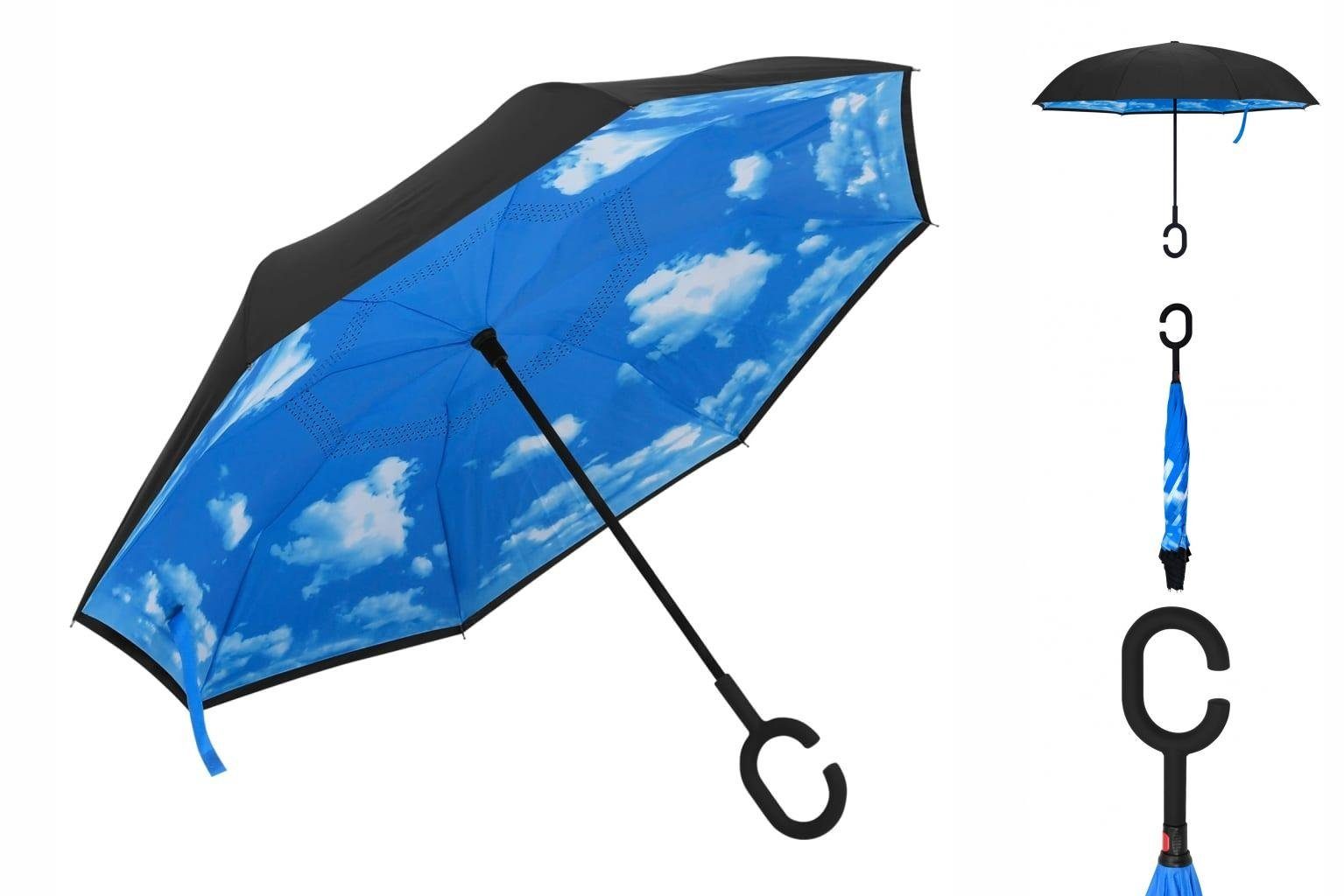 Anraten vidaXL Taschenregenschirm Regenschirm cm Schwarz C-Griff 108