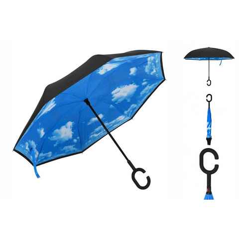 vidaXL Taschenregenschirm Regenschirm C-Griff Schwarz 108 cm