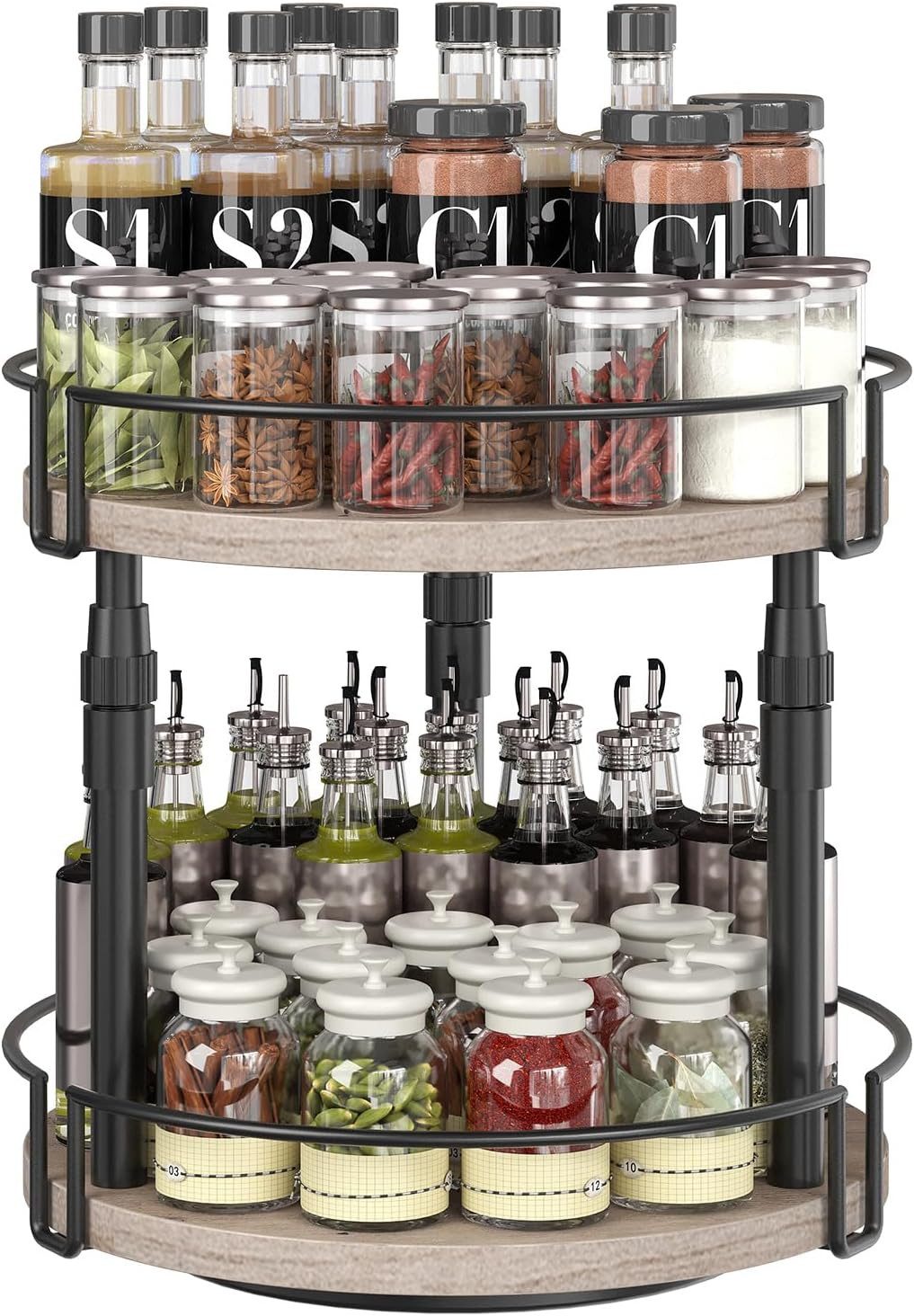 Hoobro Gewürzkarussell Küchenregal, 2-stufig höhenverstellbar, (drehbar, Ge günstig online kaufen