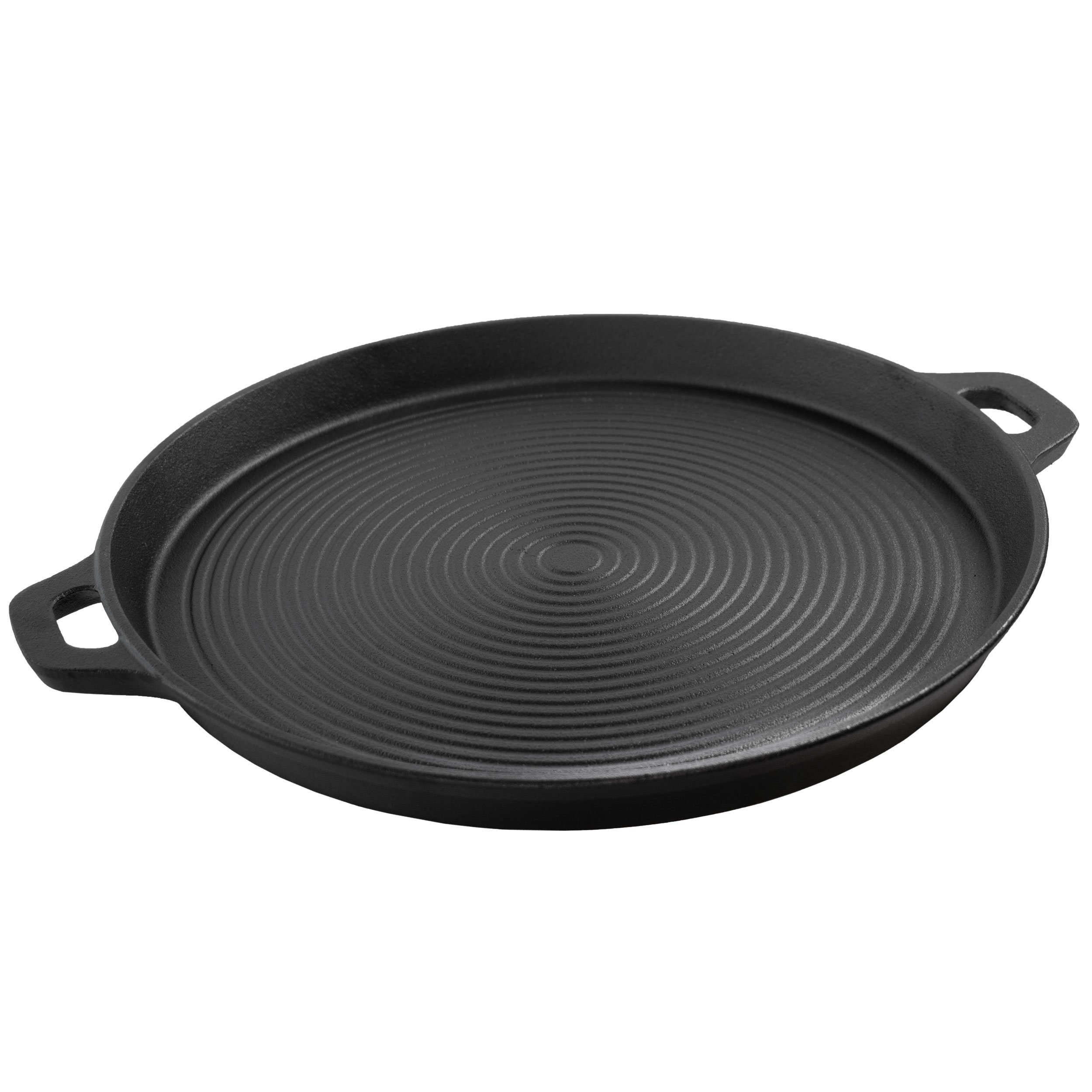 Grillerweiterung Gusseisen Plancha Ø 35cm Grillplatte rund eingebrannt BBQ Grillpfanne