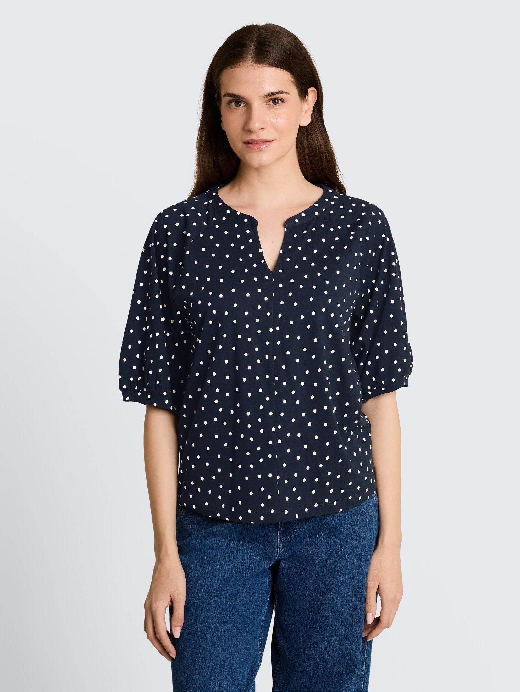 TOM TAILOR T-Shirt T-Shirt T-Shirt mit Punktemuster
