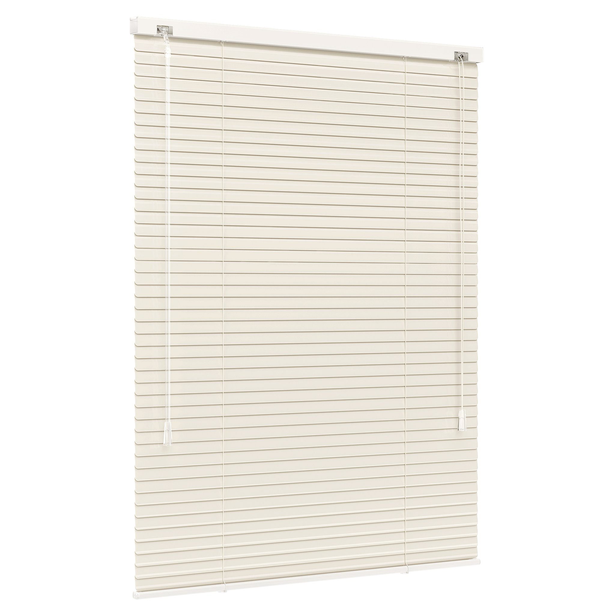 jalousiescout Jalousie LightLess Aluminium-Jalousie, 25 mm, 40 x 130 cm, beige matt, ohne Bohren, geklemmt oder verschaubt, Aluminium, vollverdunkelnd, Feuchtraumgeeignet