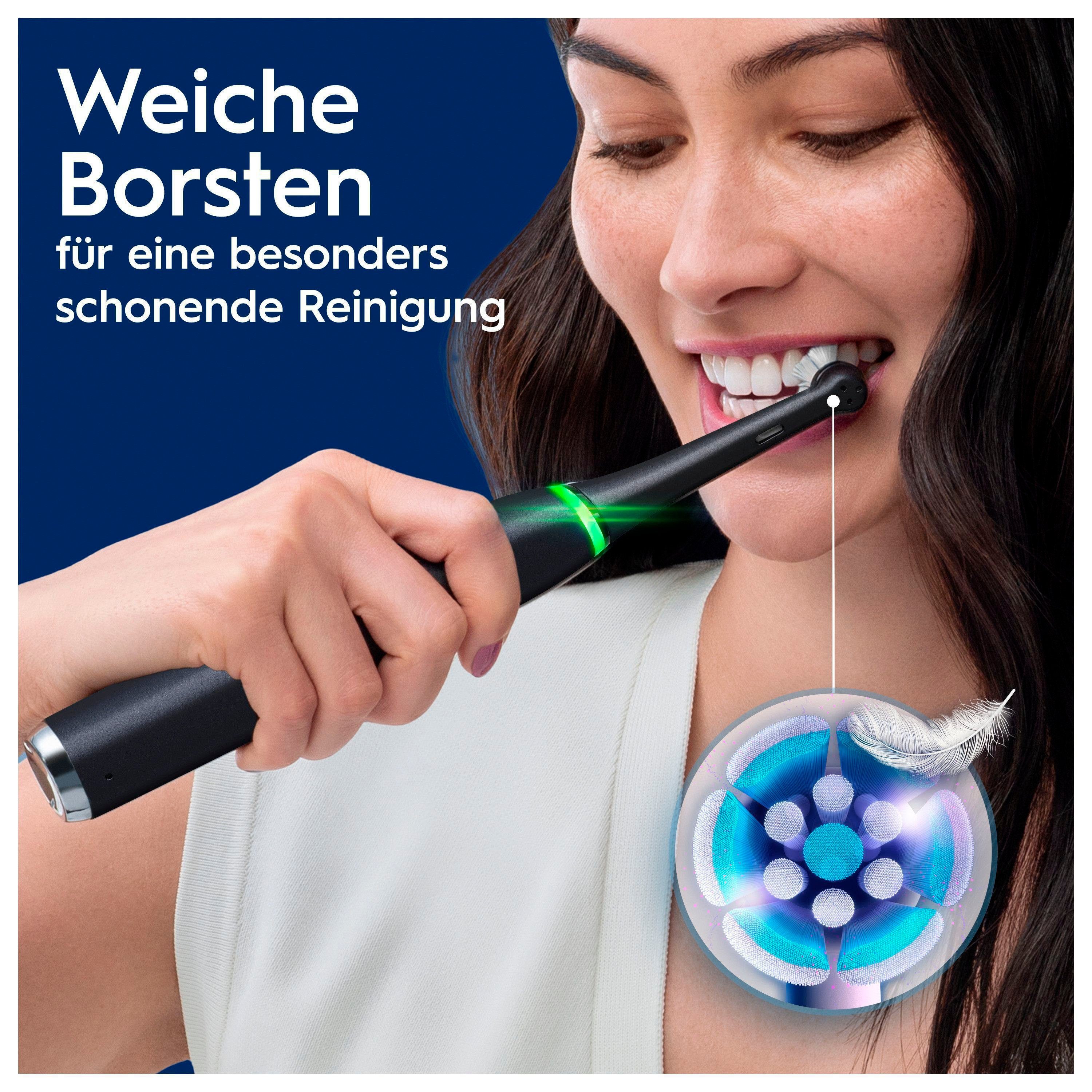 Oral-B Elektrische Zahnbürste iO 9 Duopack, Aufsteckbürsten: 3 St., mit Magnet-Technologie, 7 Putzmodi, Farbdisplay & Lade-Reiseetui