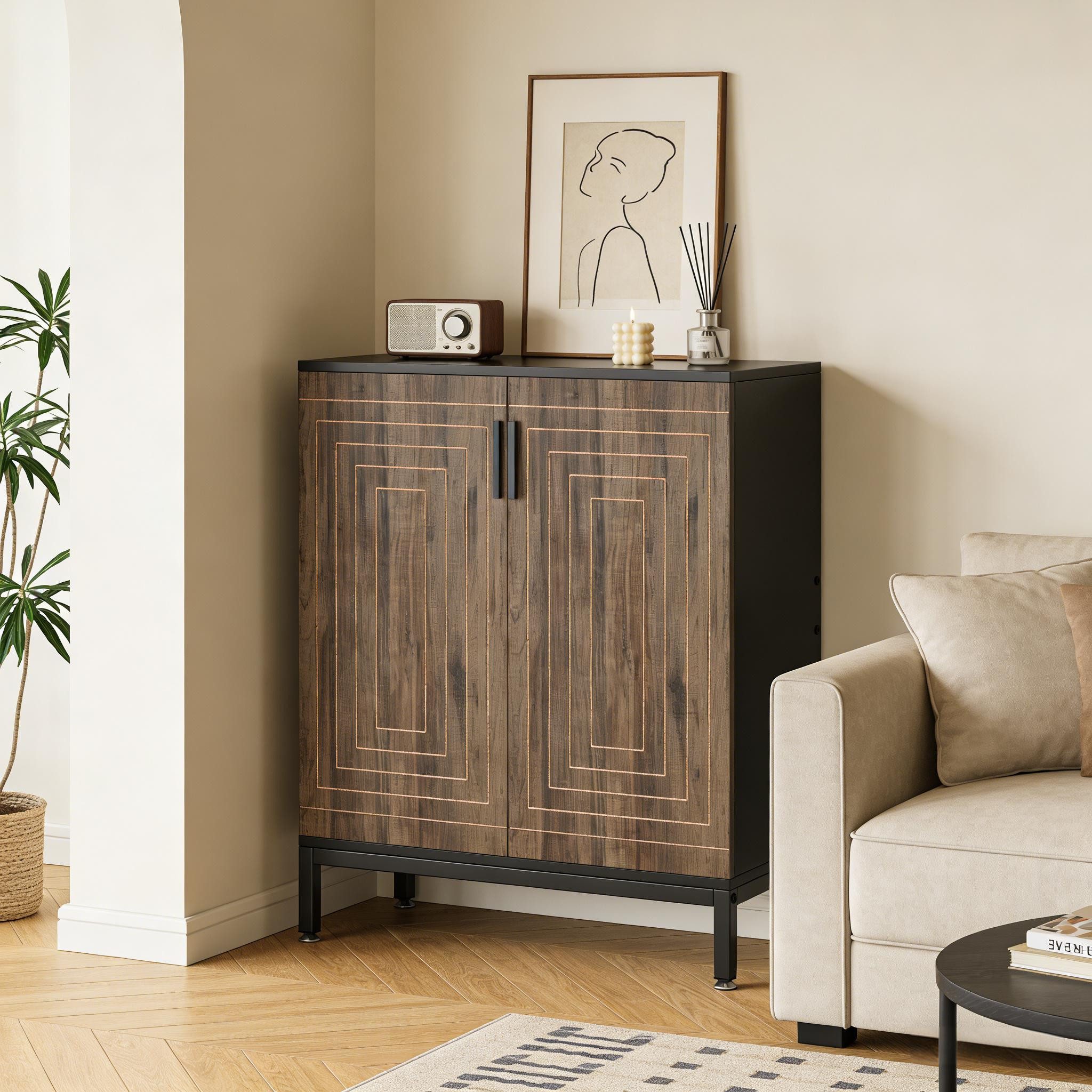 Celya Schuhregal Moderne Schuhaufbewahrung mit 5-stufigen Regalen für Wohnzimmer, 80 × 38 × 95 cm, mit Verstellbare Füße und abnehmbare Regale