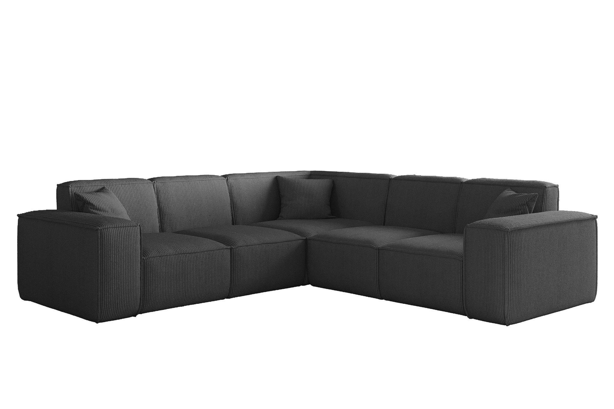 Fun Möbel Ecksofa Designersofa CELES PREMIUM in Stoff Scala, Seite Universal, inkl. 3 Zierkissen