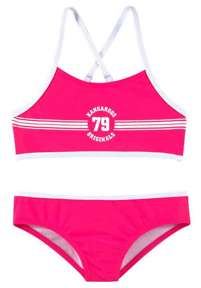 KangaROOS Bustier-Bikini Sporty mit sportlichem Frontdruck