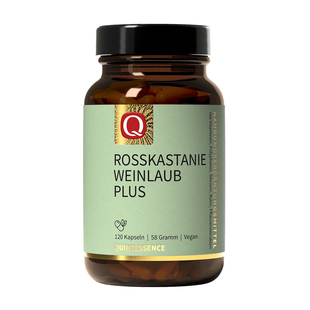 Quintessence Rosskastanie Weinlaub Plus - Mit den Antioxidantien Vit. C und E(2) Kapseln, 120,00 St., 58 g