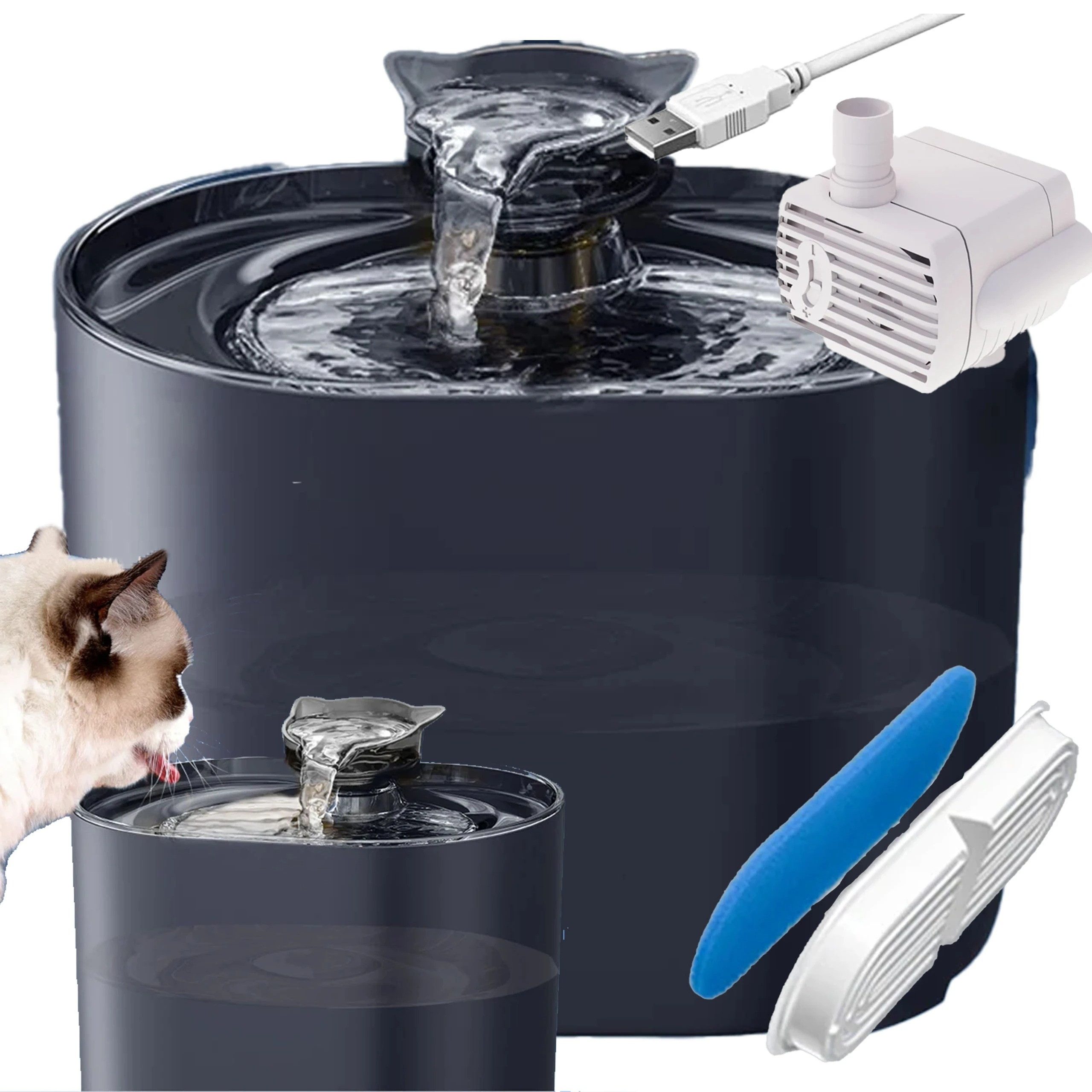 LA CUTE Trinkbrunnen Automatischer Trinkbrunnen für Katzen & Hunde 2,2L Lei günstig online kaufen