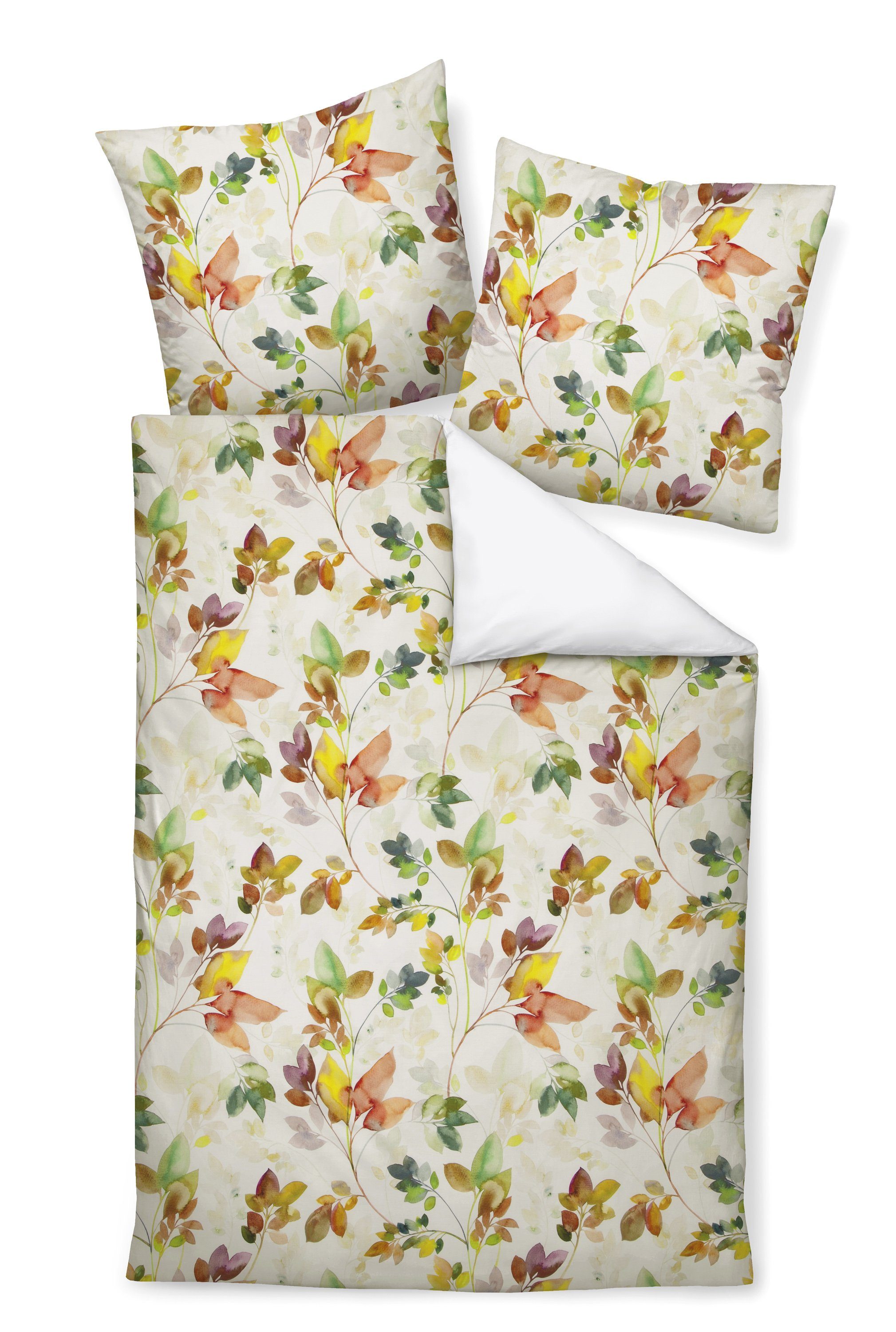 Janine Bettwäsche Mako-Baumwolle, Mako-Satin, 2 teilig, Herbstlaub, bunte B günstig online kaufen