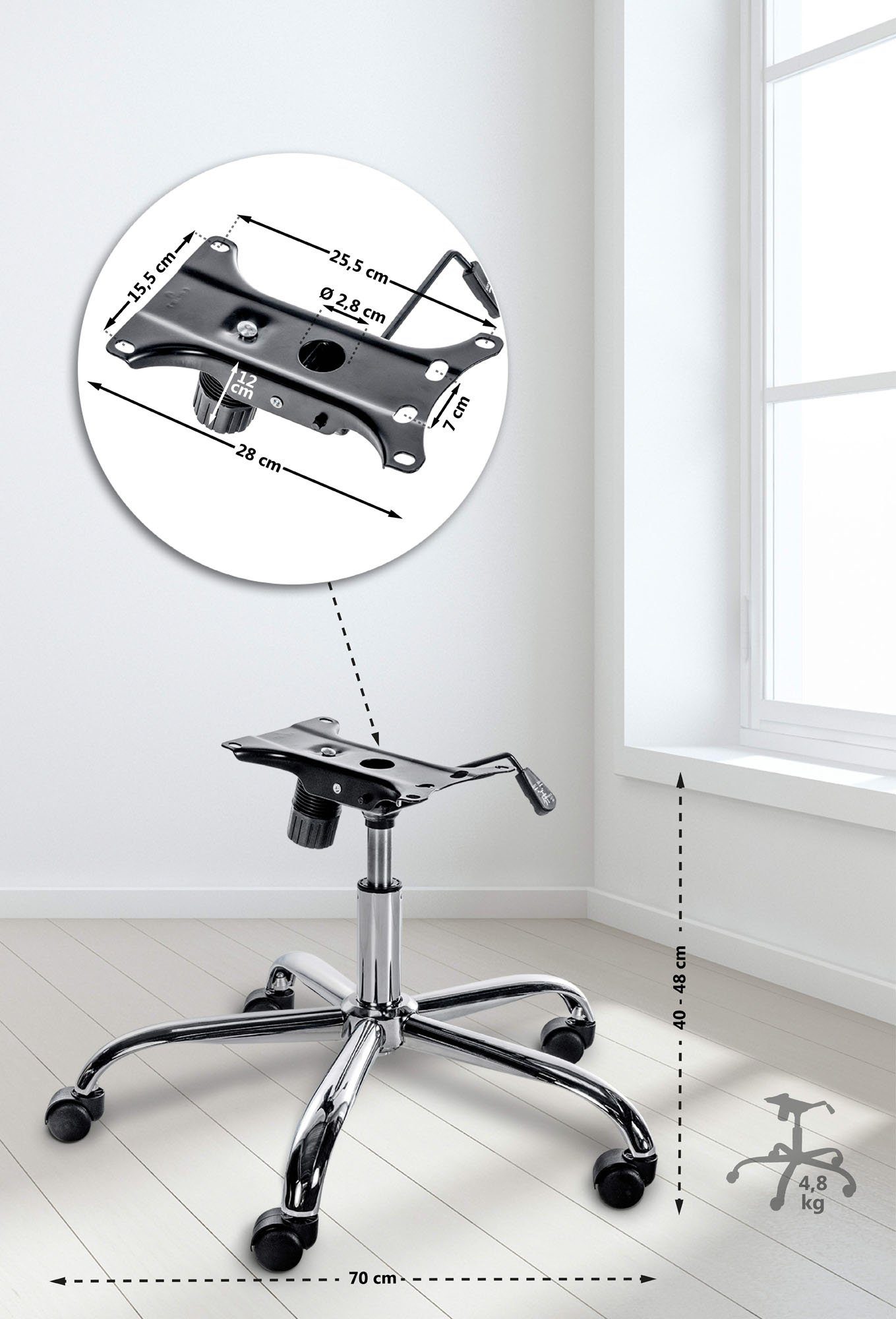 CLP Schreibtischstuhl Universelles Gestell, Wippfunktion, verstellbar günstig online kaufen