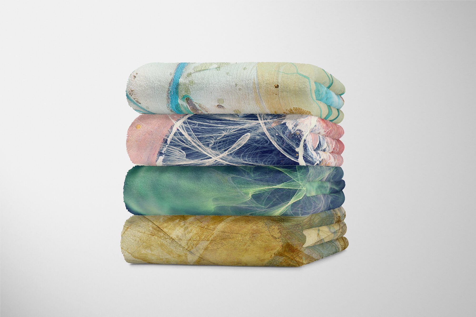 Handtuch Strandhandtuch Motiv, Baumwolle-Polyester-Mix mit abstrakten Art Handtuch Saunatuch (1-St), Enigma Sinus Kuscheldecke Handtücher