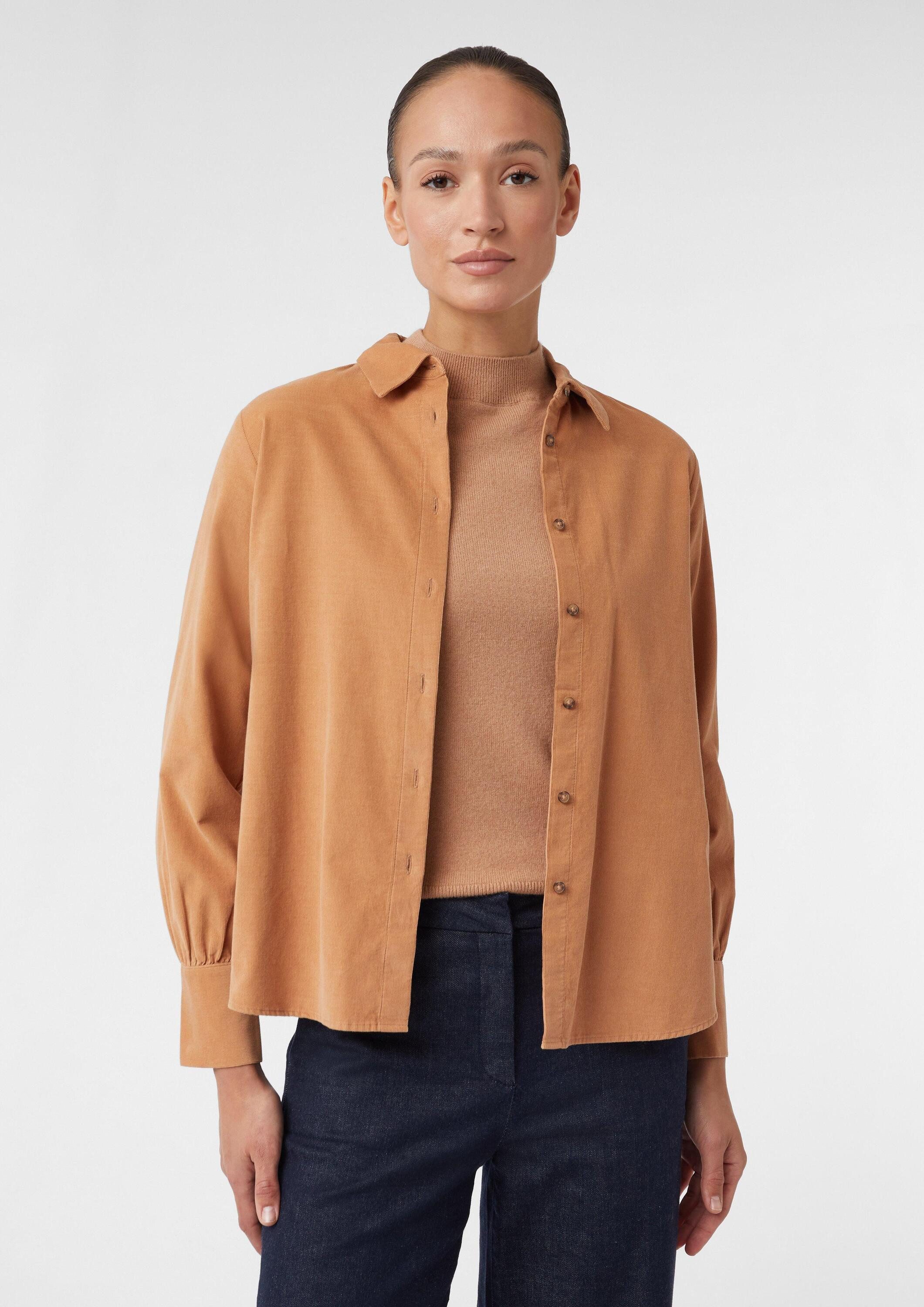 comma Langarmbluse Bluse Hemdbluse aus Feincord günstig online kaufen