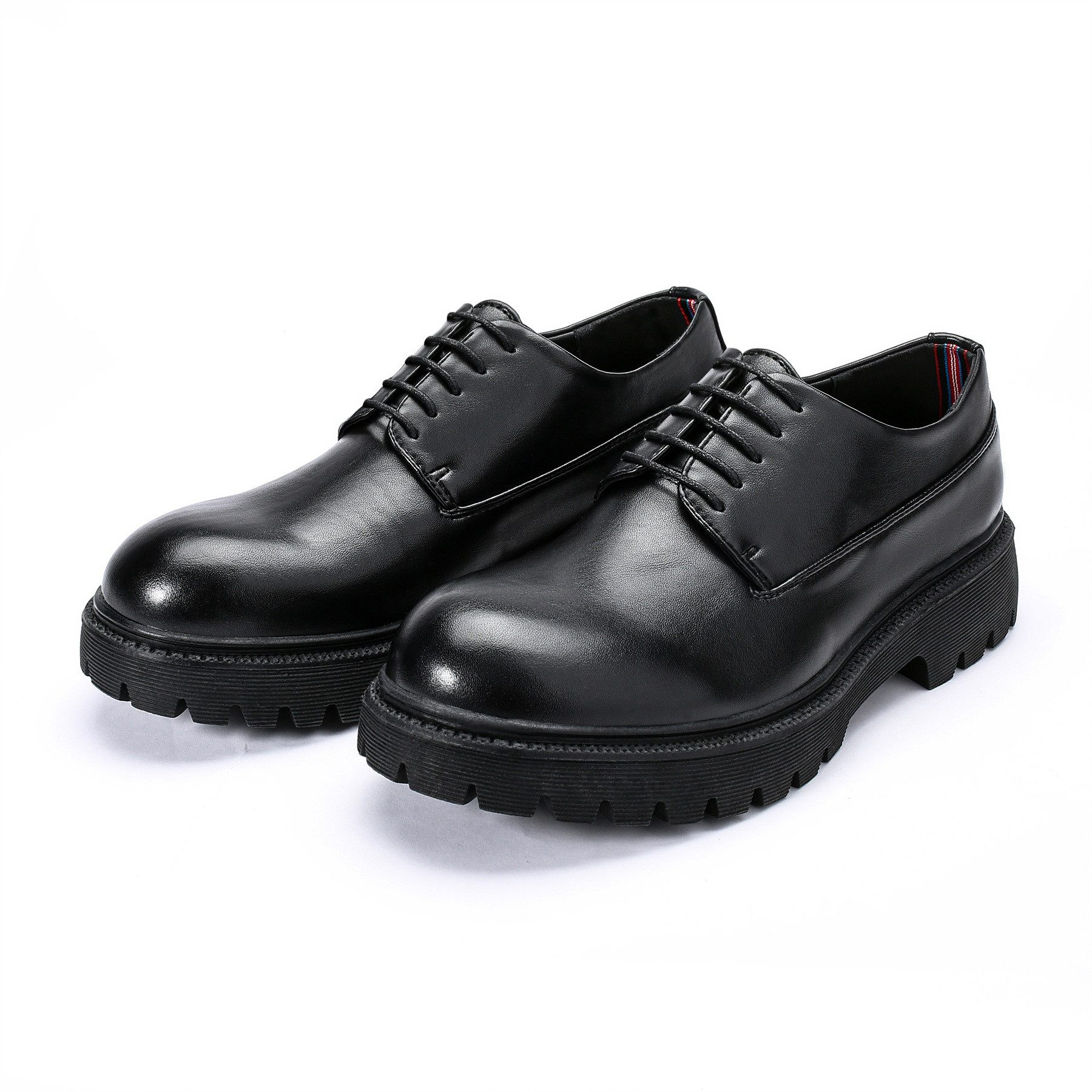 Allthemen Schnürschuh Klassische Herren Derbyschuhe mit dicker Sohle Vintage Schnürschuhe