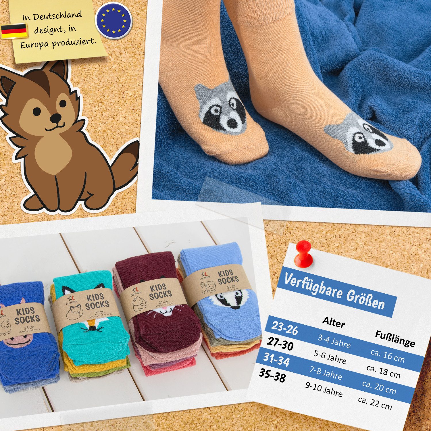 Footstar Kurzsocken Kinder Socken (8 Paar) für Mädchen & Jungen bunt