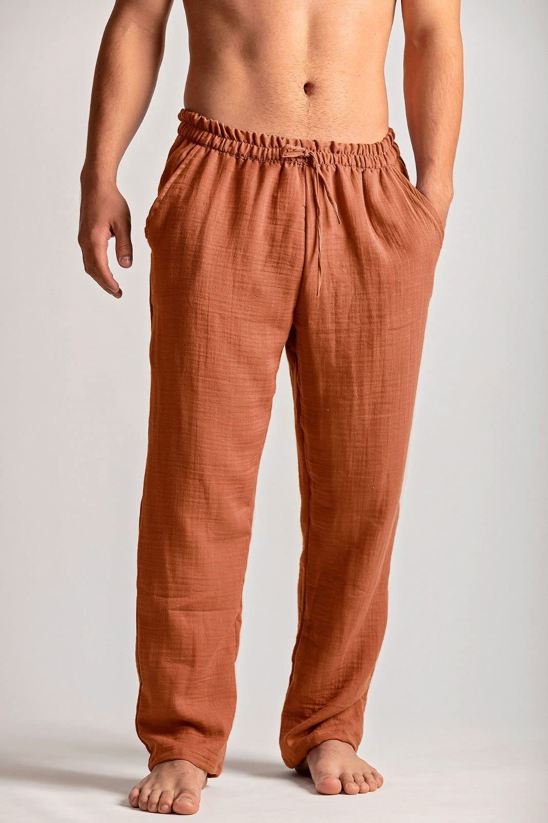 BOHORIA Loungehose BOHORIA® Musselin Hose Unisex lockere Freizeithose elastischer Bund