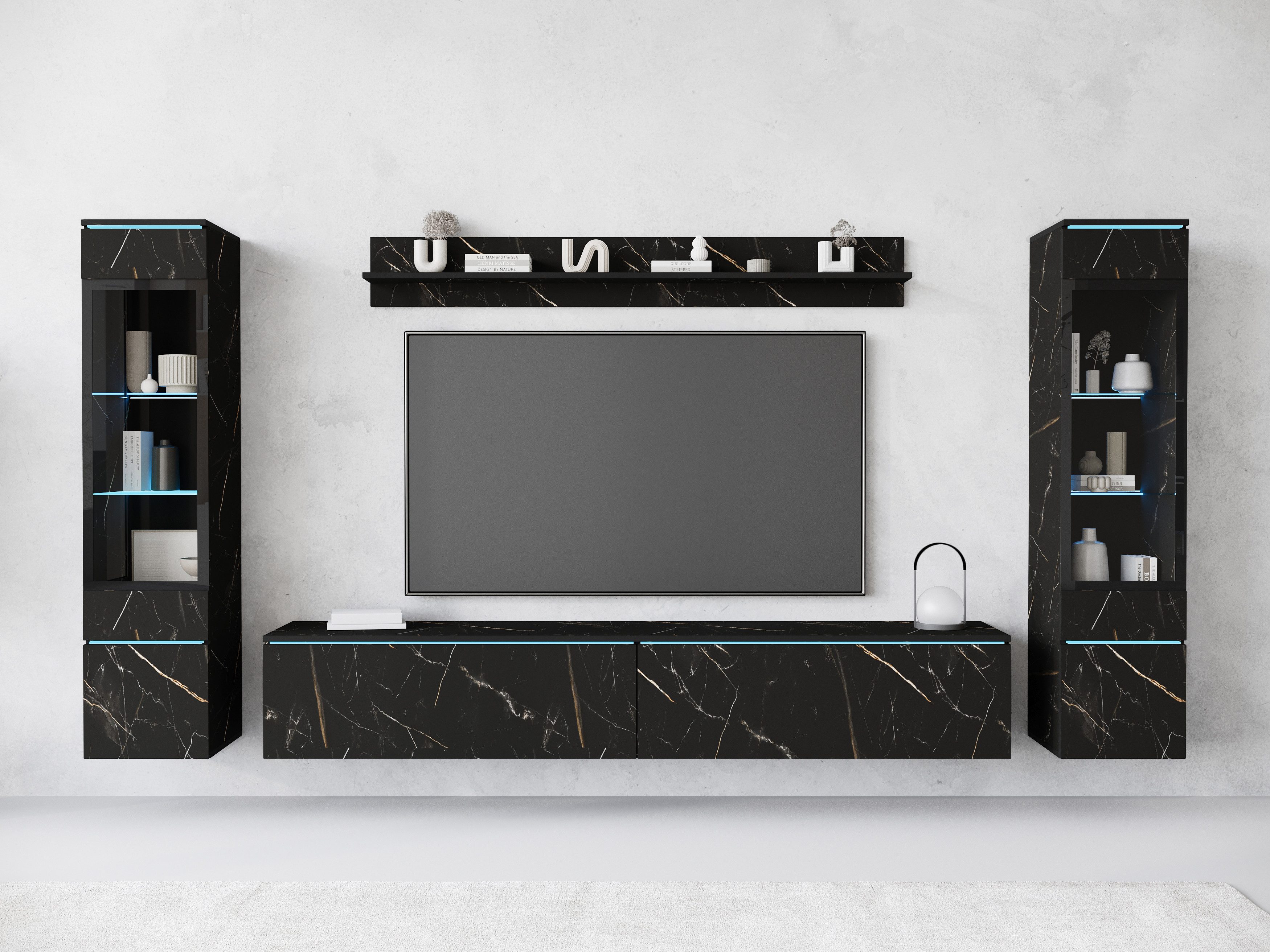 INOSIGN Wohnwand VERA II, Vitrinen Türanschlag wechselbar, (Komplett-Set, 4 günstig online kaufen