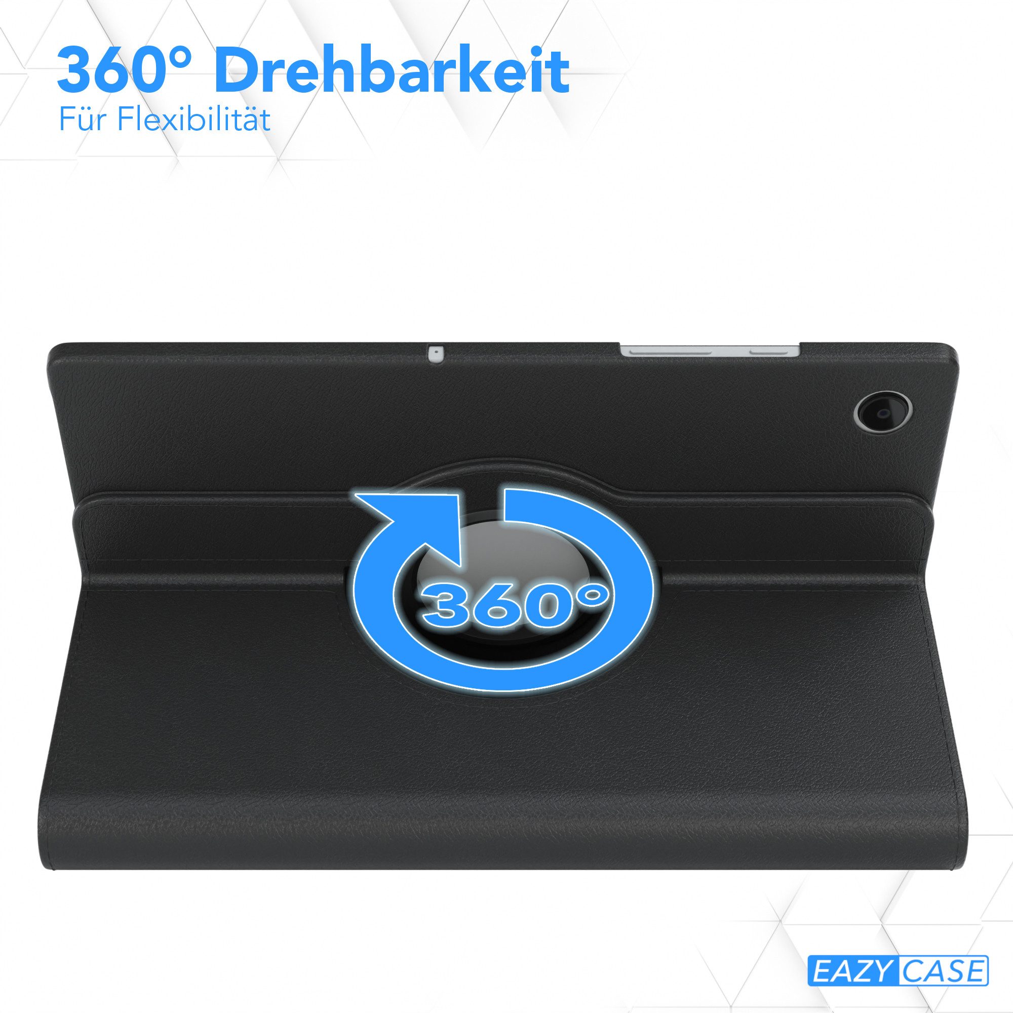 EAZY CASE Tablet-Hülle Rotation Case für Samsung Galaxy Tab A8 10.5 LTE 10,5 Zoll, Hülle 360° drehbar mit Standfunktion Etui Anti-Kratz Tasche Schwarz – Bild 3 von 5