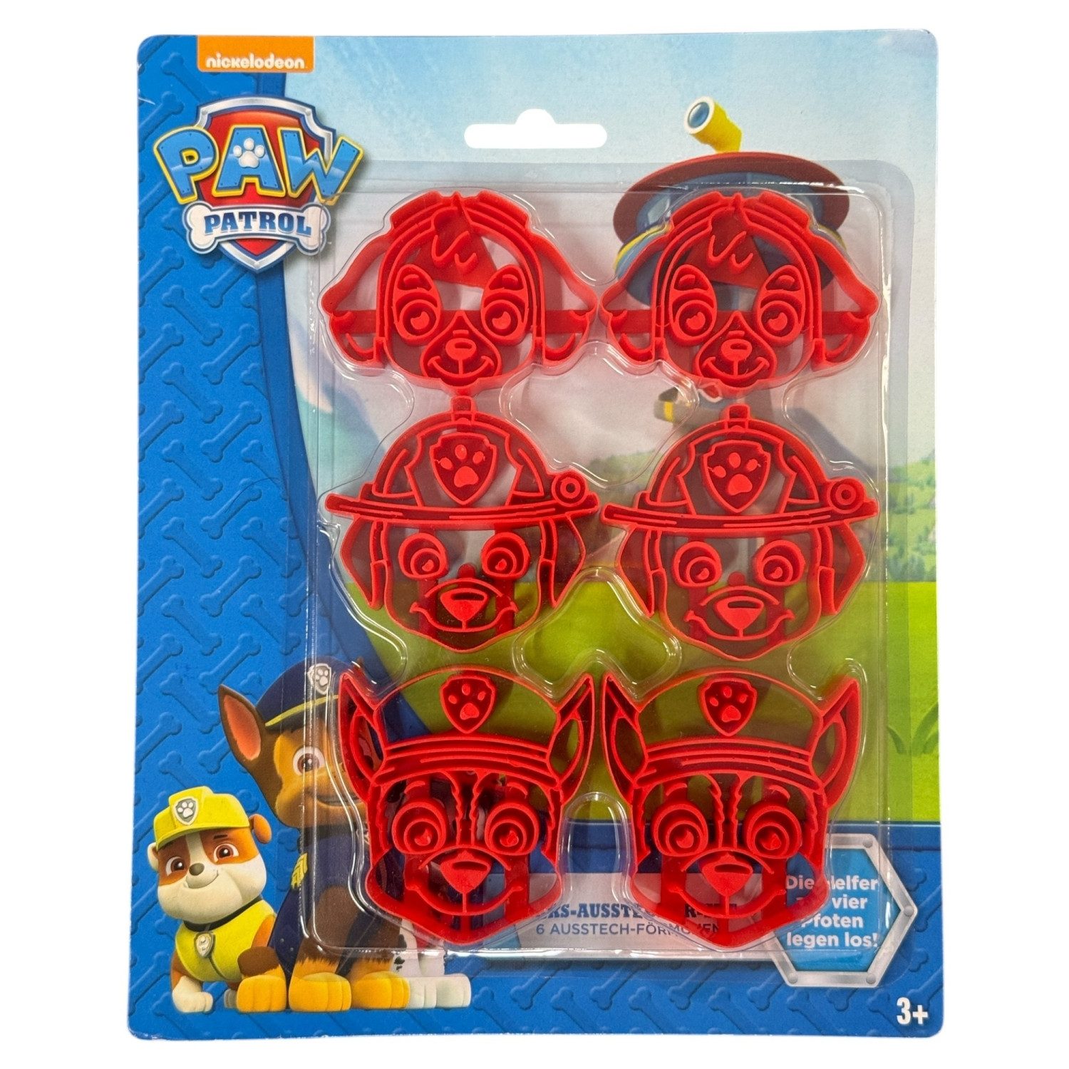 POS Ausstechform 6-teilig Backform Keks-Ausstech-Förmchen Motiv - PAW PATROL, Kunststoff, (Packung)