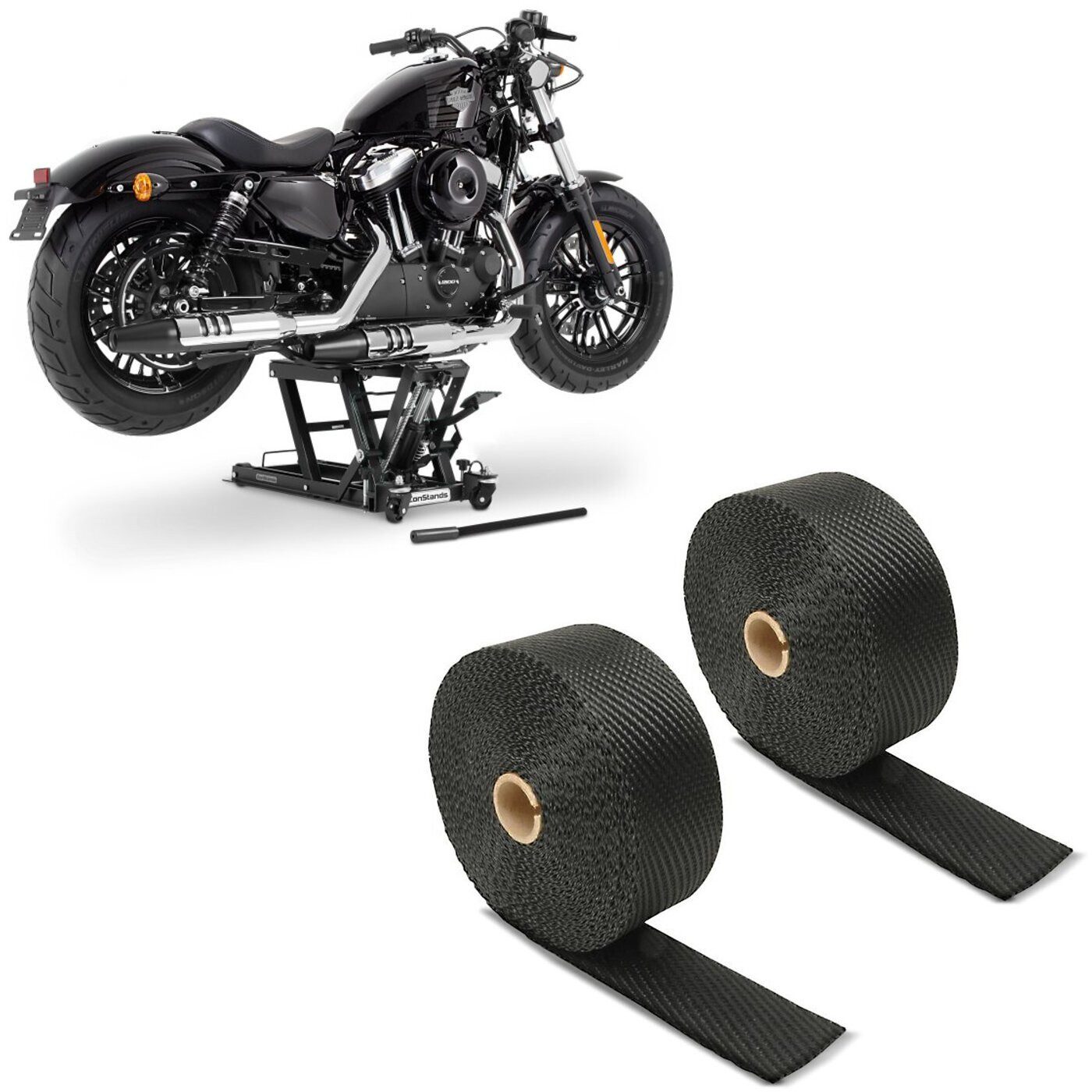 ConStands Motorradheber Set: Hebebühne Mid-lift L passend für Chopper / Custombike bis 680 kg