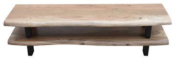 TPFLiving Lowboard Strathmore - orginelles Design (mit Baumkante wie gewachsen - natur, Baumkante), Produktlinie: Alberta - Breite: 140 cm, Höhe: 36 cm, Tiefe: 40 cm
