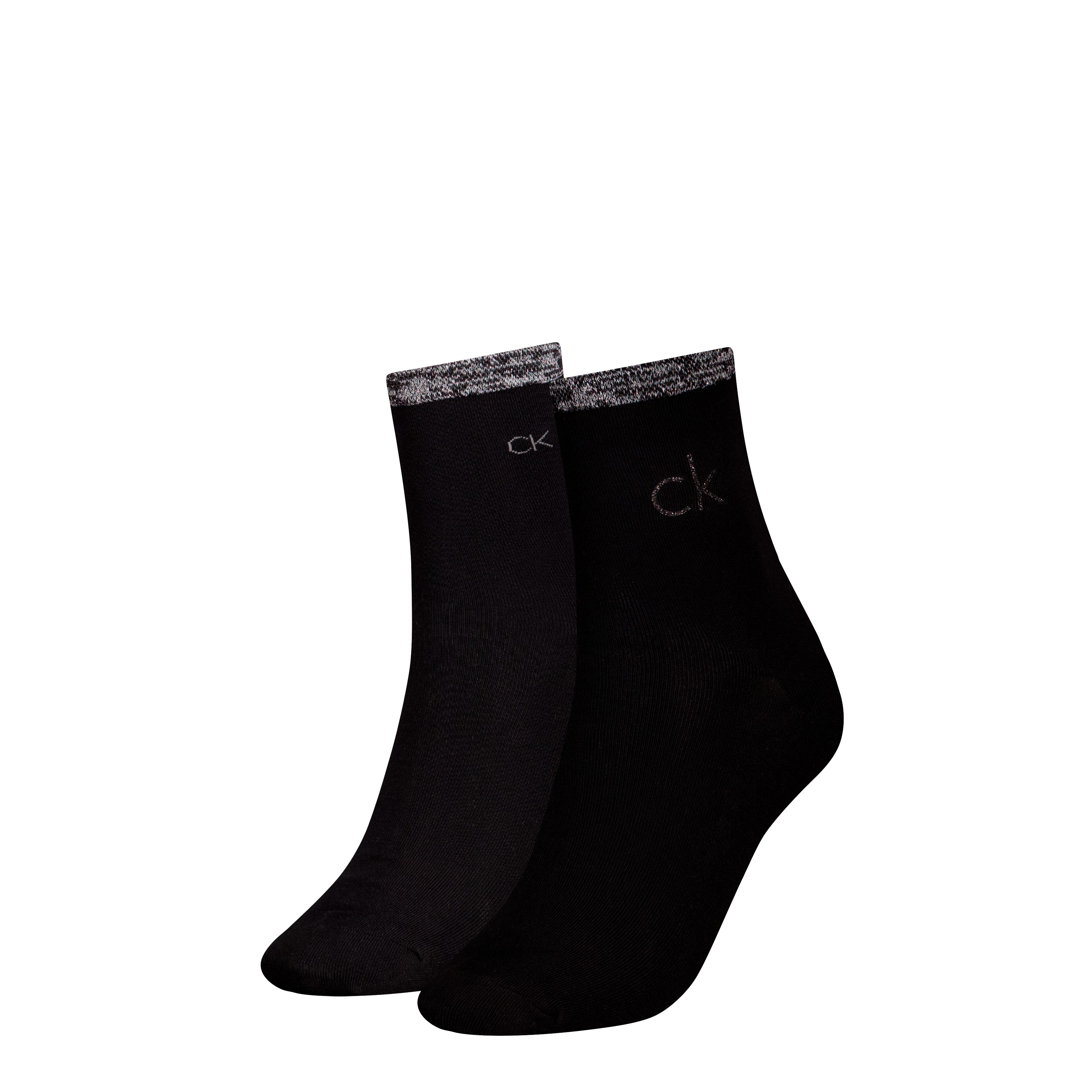 Calvin Klein Jeans Socken CK WOMEN SHORT SOCK 2P SHINY LOGO (2 Paar) 1x mit günstig online kaufen