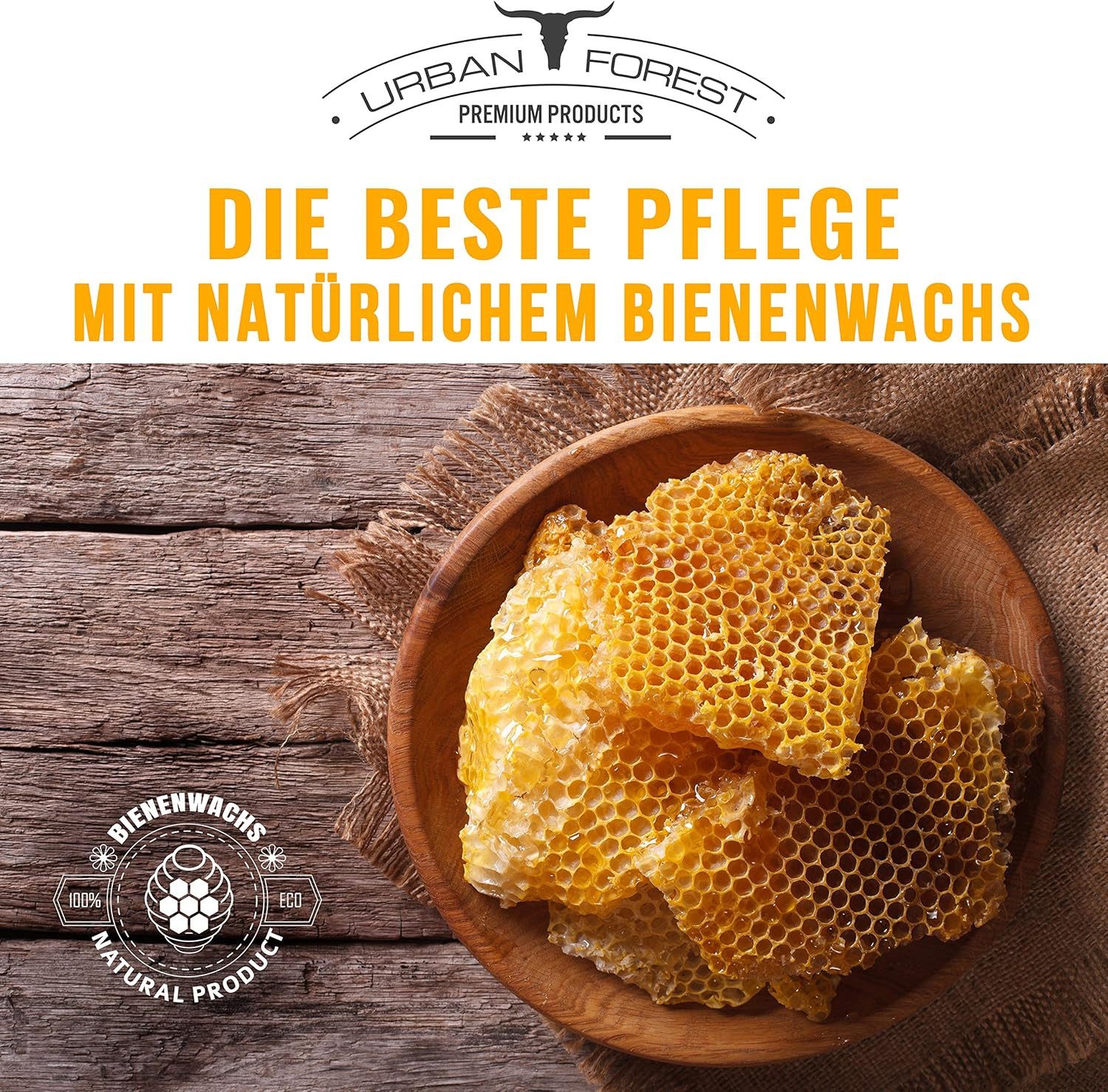 URBAN FOREST Schuhcreme Schuhwachs Braun mit Bienenwachs & Avocado-Öl 150ml Schuhcreme