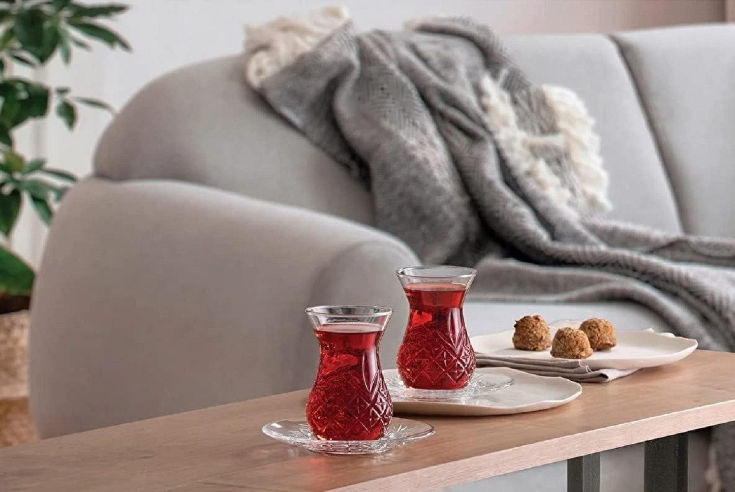 Pasabahce Teeglas Teeglas Set 12 Teilig 96992 mit Untertassen 132ml aus Glas transparent, 12-tlg. – Bild 4 von 4