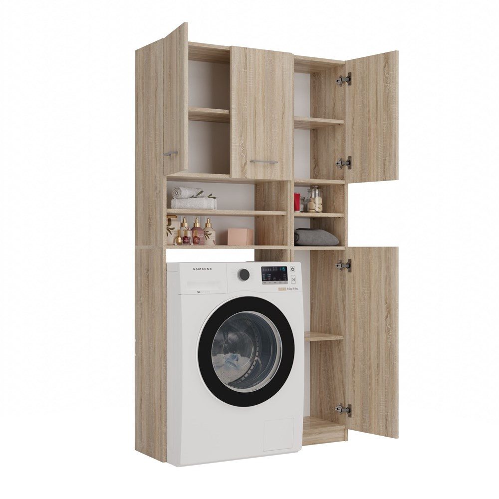 MAGOWA Waschmaschinenumbauschrank Badezimmer-Schrank-Set – Säulenregal + Wa günstig online kaufen