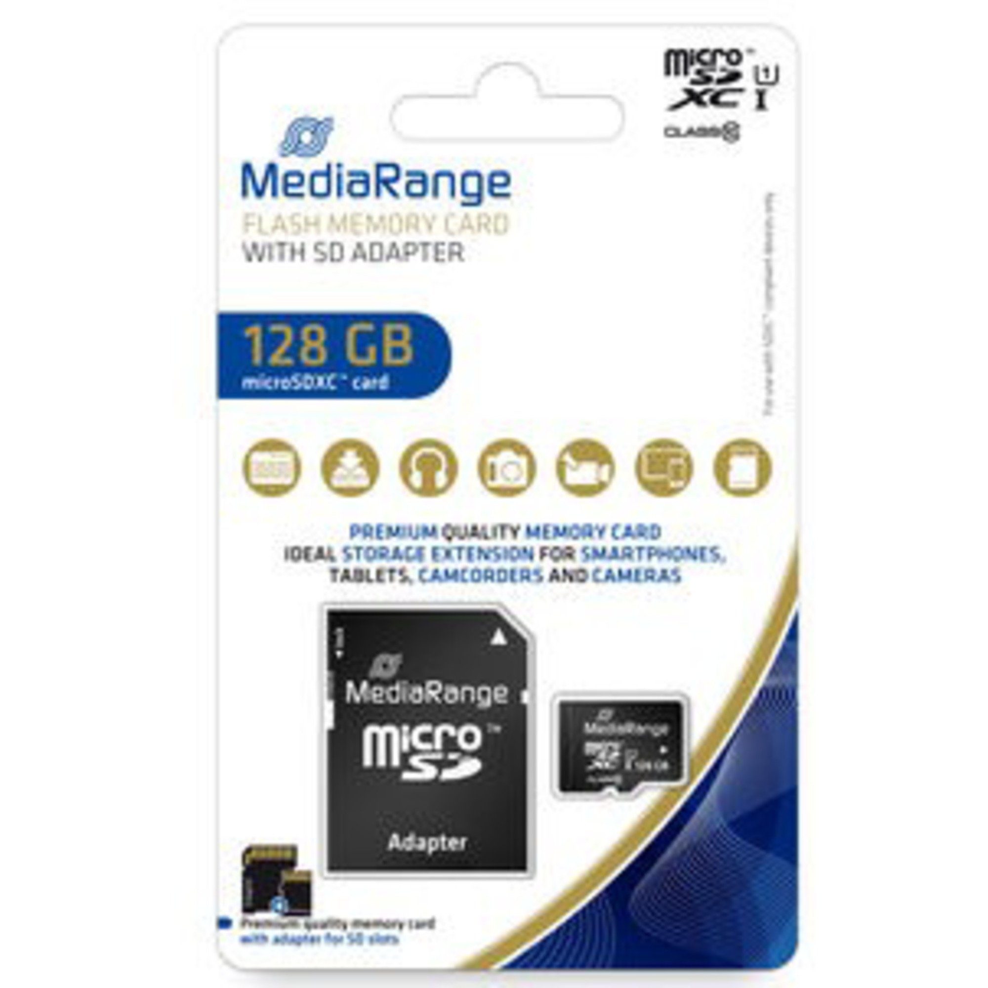Mediarange MediaRange 128 GB microSDXC, Speicherkarte, (Class externer Speicher (128 GB GB)