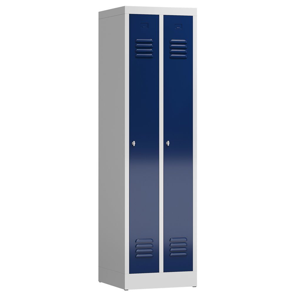 Spind ClassiX Garderobenschrank, 2 Abteile, 1800 x 500 x 500 mm