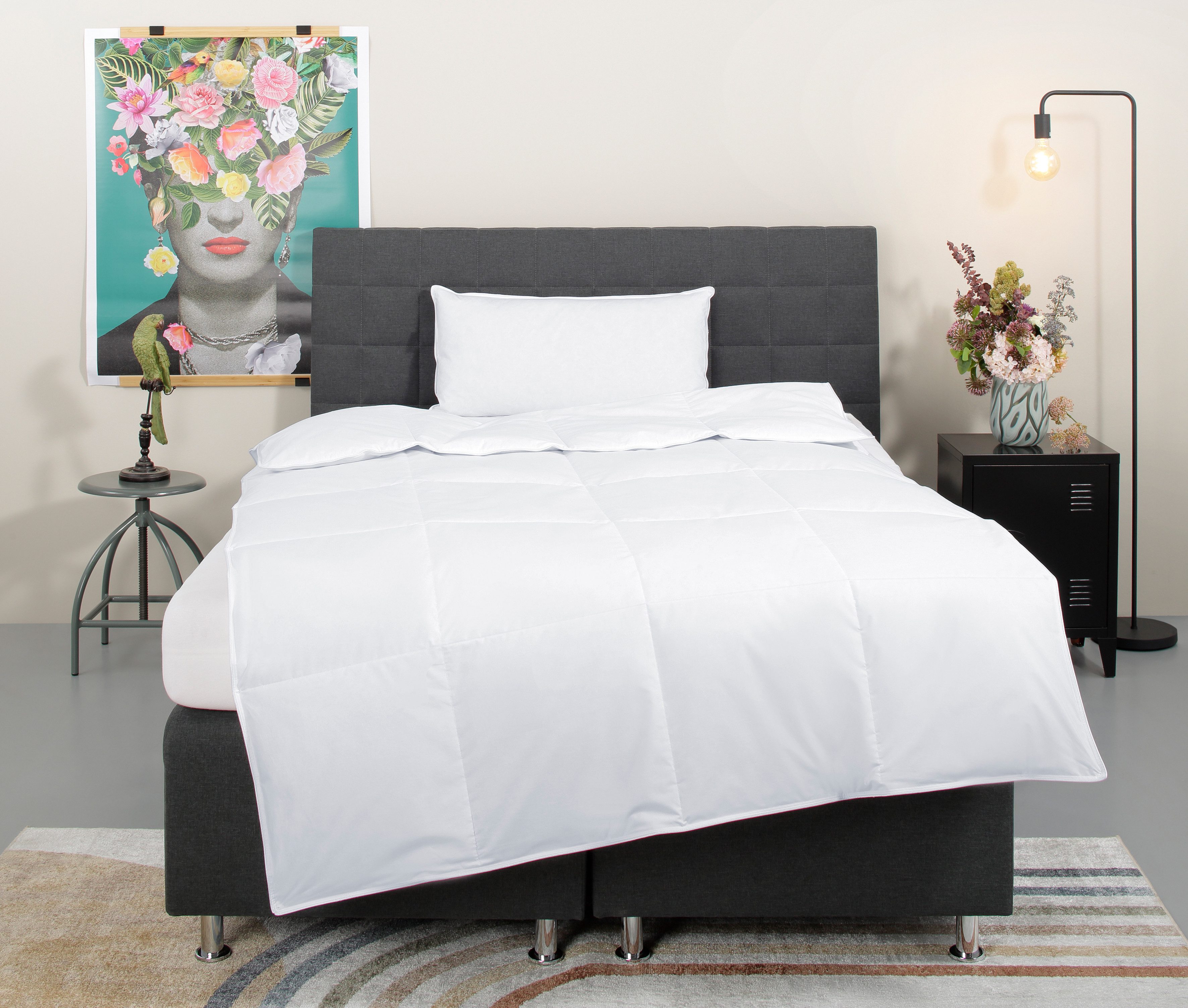 OTTO home Daunenbettdecke + Kopfkissen Cyra Set, Bettdecke 135x200 & 155x220 cm mit Kissen 80x80 cm, Füllung: Daunen & Federn, Set, wo besonders auf artgerechte Haltung der Tiere geachtet wird