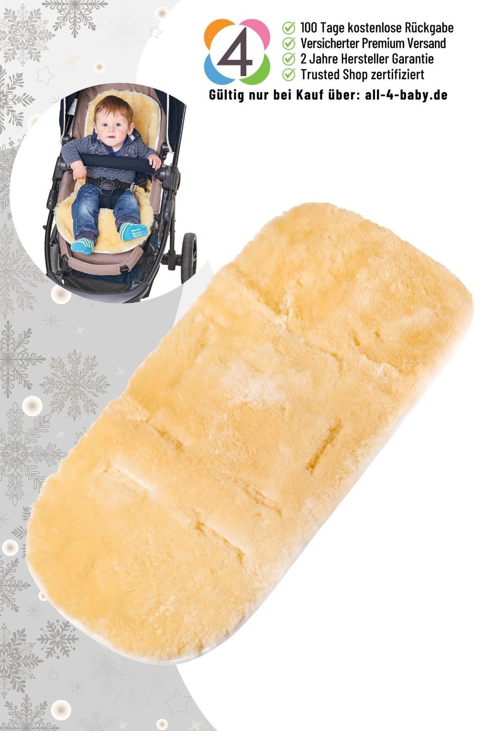 Fellhof Fußsack Kinderwagen Einlage Lammfell