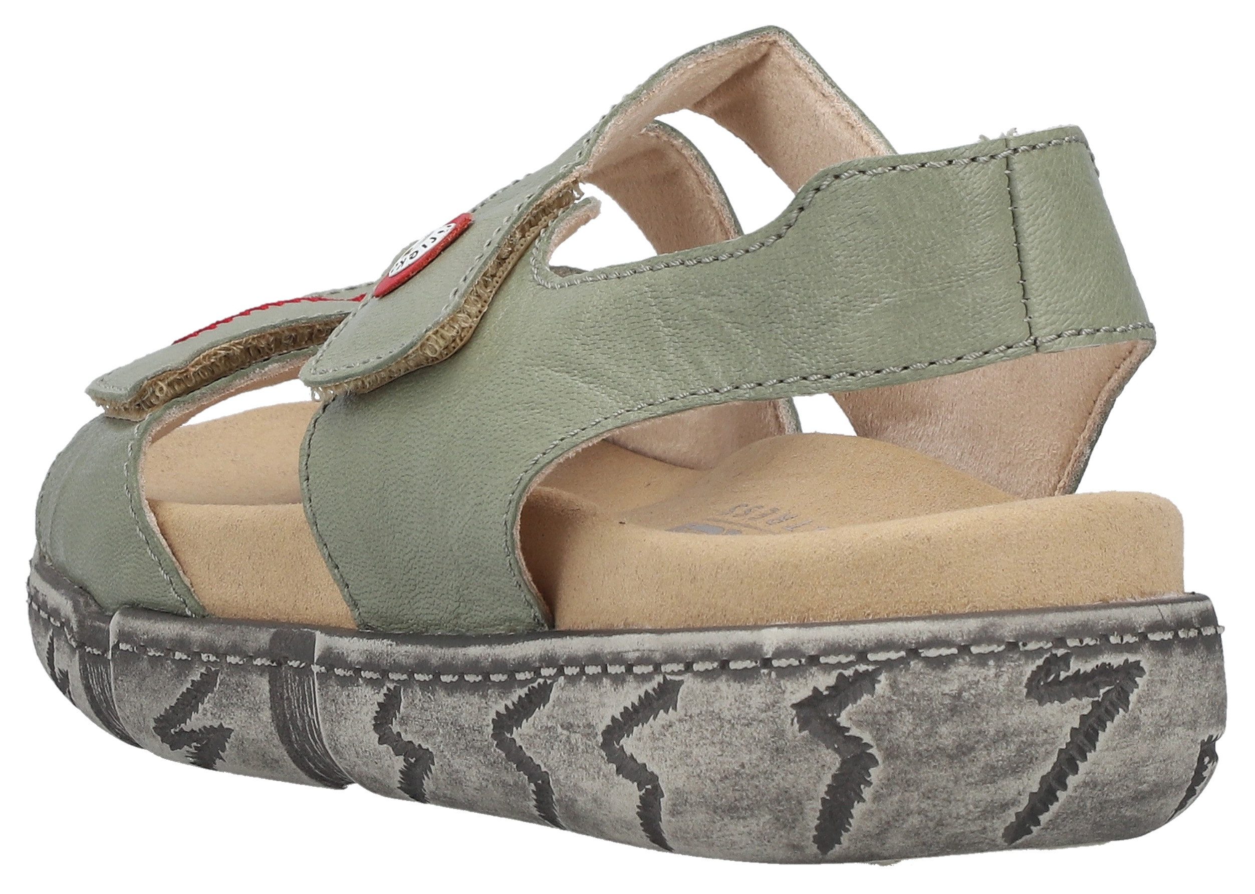 Rieker Sandale Sommerschuh, Klettsandale mit Ziernaht