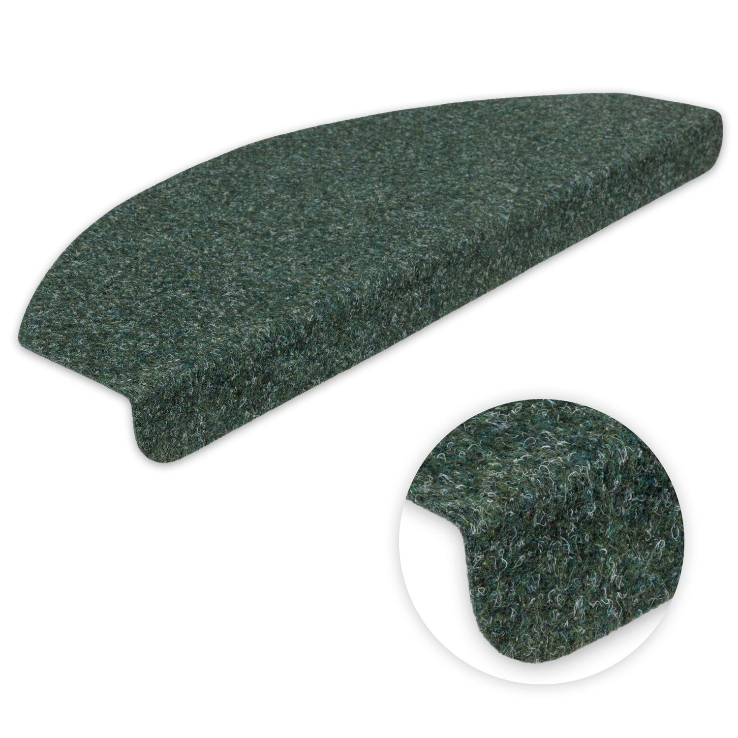 Metzker® Stufenmatte Stufenmatten Zerbst Halbrund Rechteckig im 15er SparSet, Halbrund, Höhe: 4 mm, 15 Stück im Set - Grün