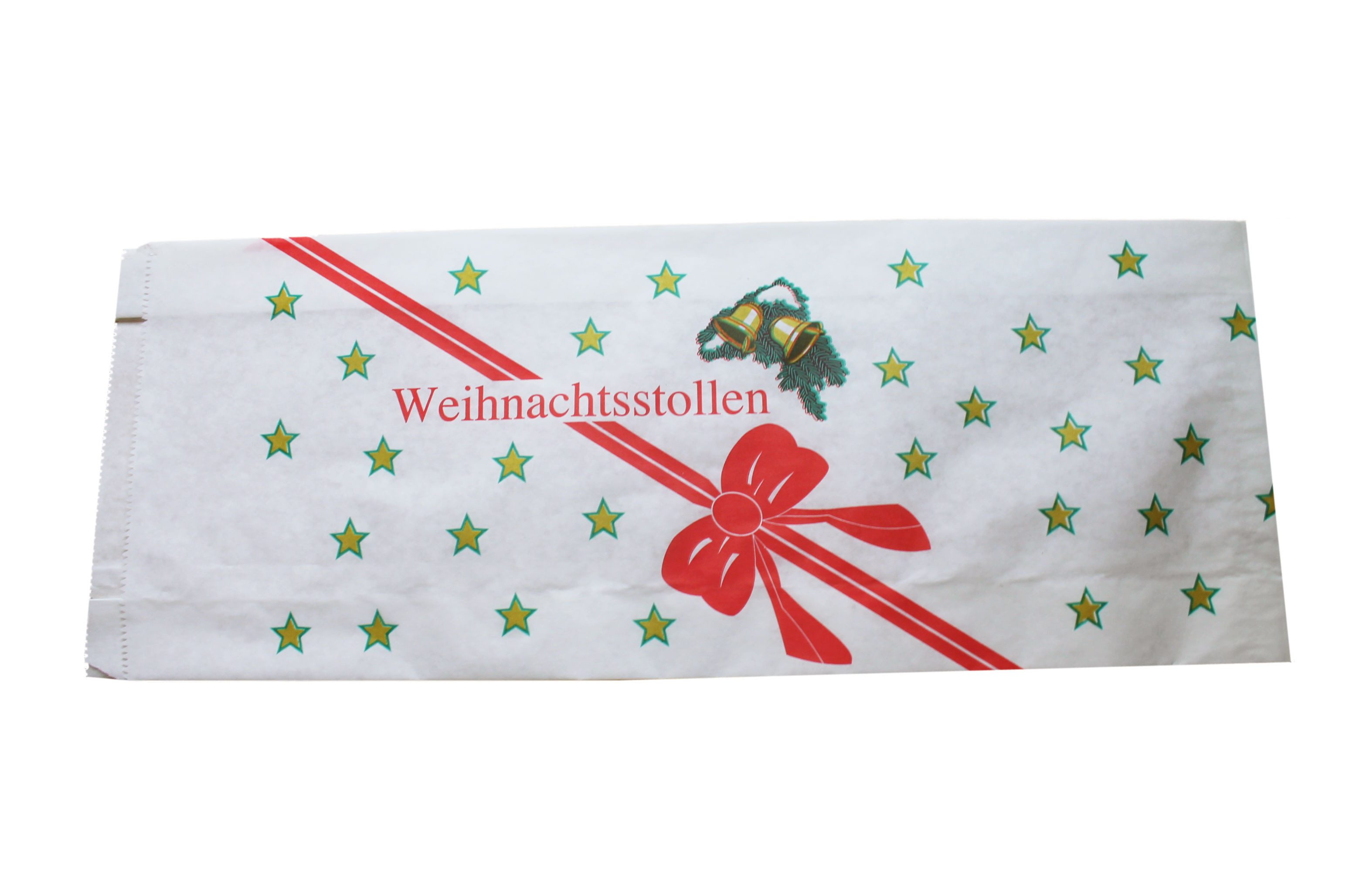 Kuchentransportbox Stollenbeutel Pergaban, rote Schleife, (5-tlg), 20+7x46 cm