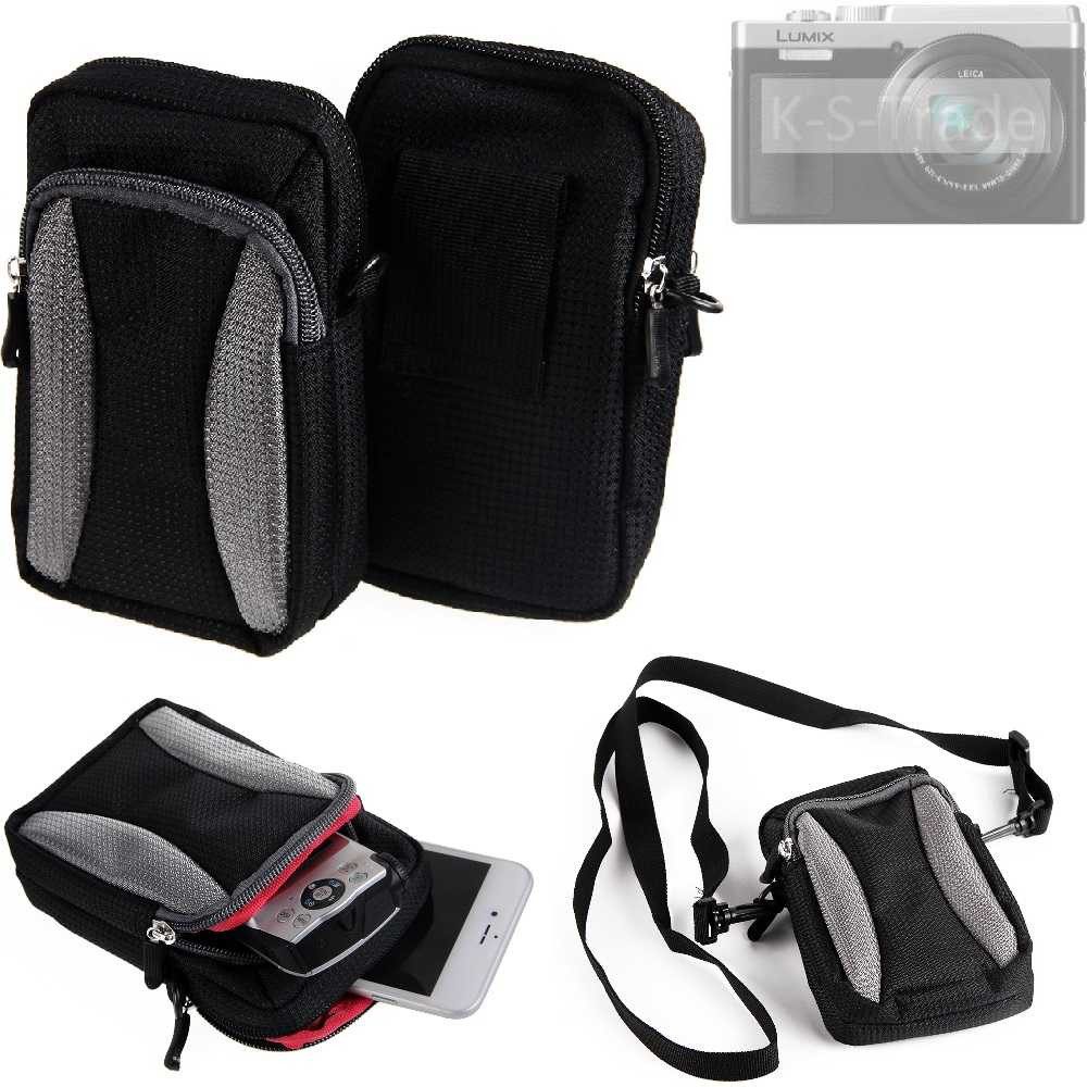K-S-Trade Kameratasche für Panasonic Lumix DC-TZ96D, Fototasche Gürtel-Tasche Holster Umhänge Tasche Kameratasche