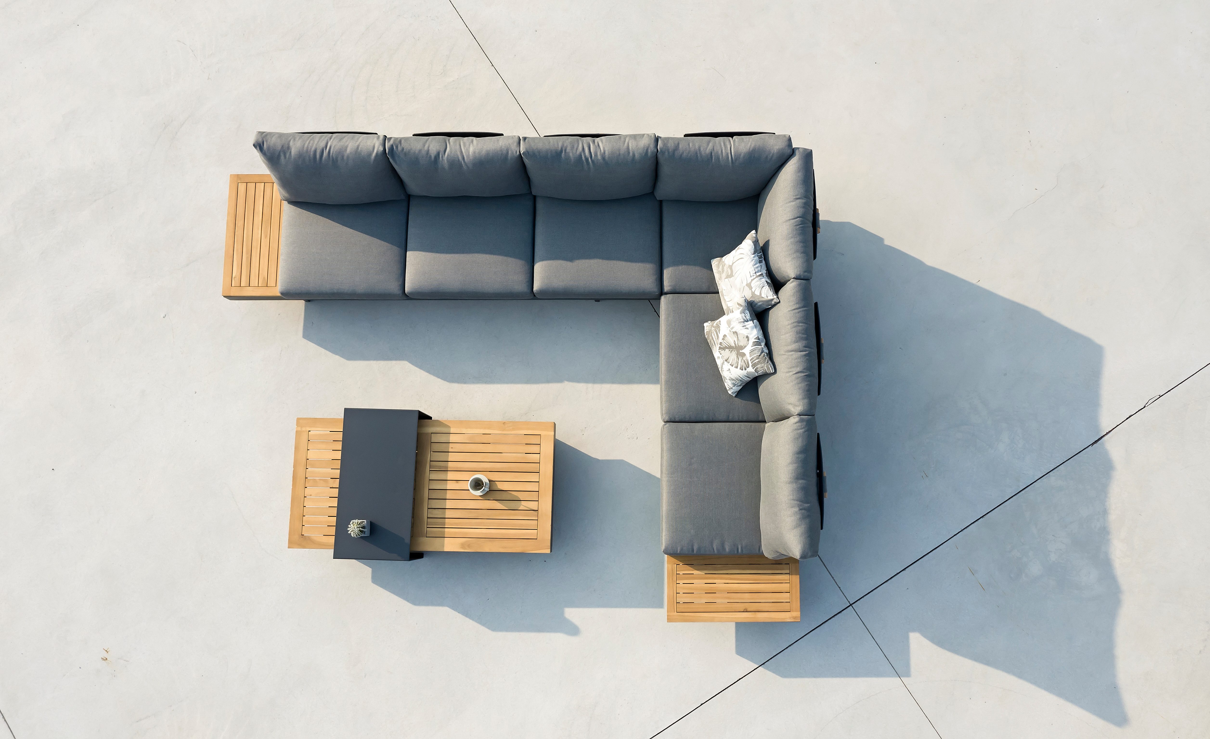 acamp Gartenlounge-Set Akazienholz Loungegruppe 4-teilig, modular, FSC, witterungsbeständig, (Spar-Set, 4-tlg., 4-teilig: 2 Sofas & 2 Tische), verstellbare Rückenlehne, modular, FSC Akazienholz, wetterfest