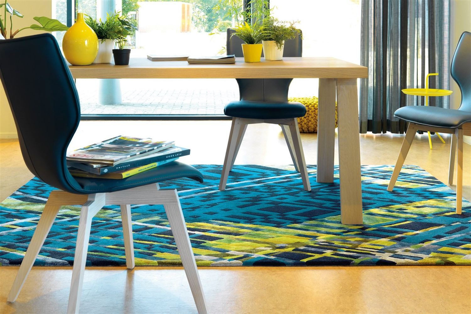 Teppich Boss Teppich Kurzflor Teppich Dominik 8050 - Multi / Blau, rechteckig, Höhe: 10 mm