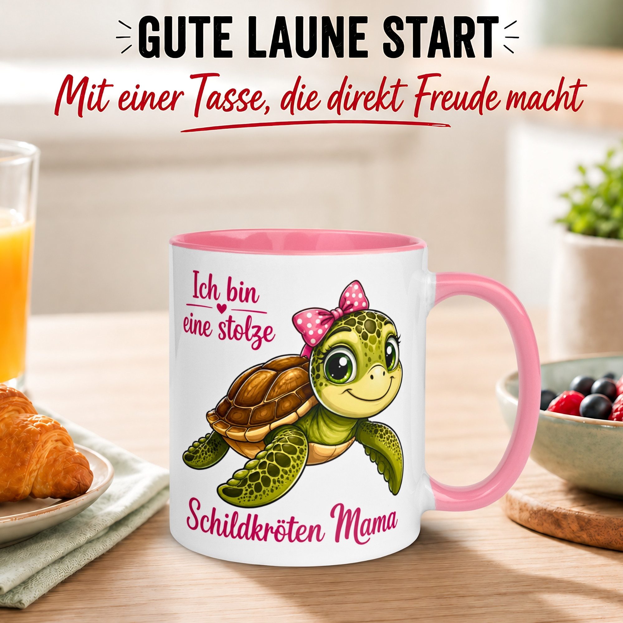 Momentals Tasse Schildkröte – „Stolze Schildkröten Mama“ – Schildkröten Geschenk, Gratis Versand · Links-&Rechtshänder · Spülmaschinenfest